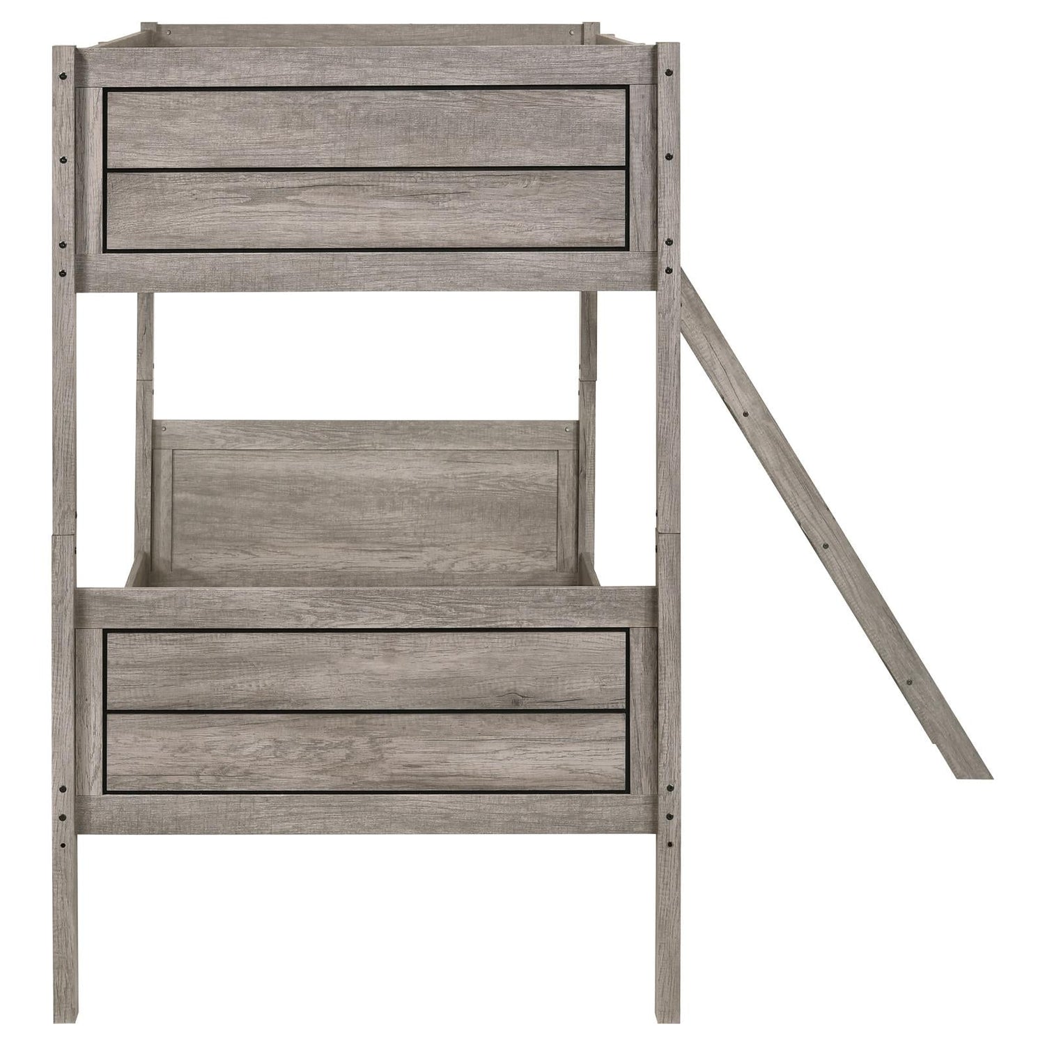 Ryder Weathered Taupe Twin over Twin Bunk Bed - 400818 - Bien Home Furniture & Electronics