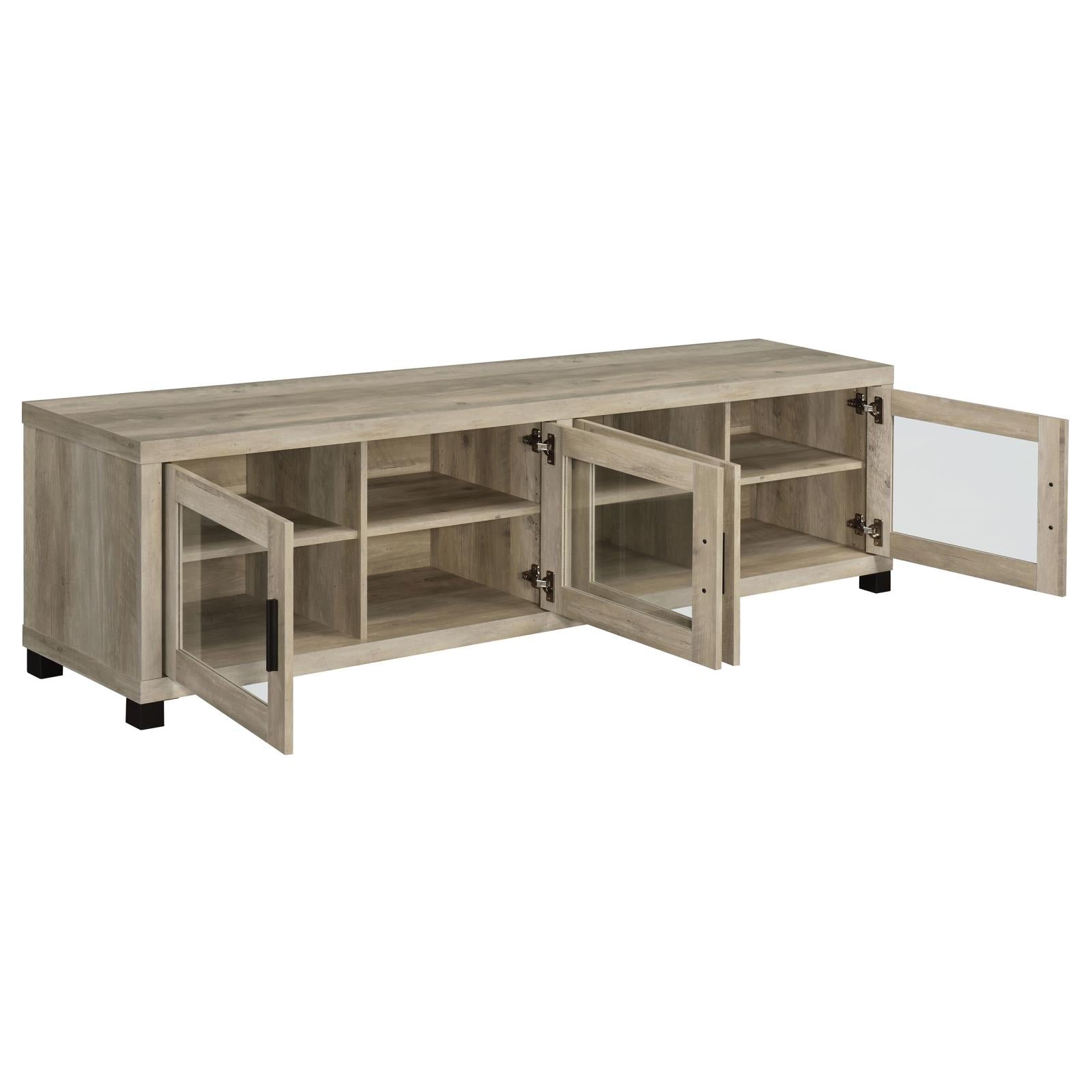 Sachin Rectangular TV Console with Glass Doors - 736283 - Bien Home Furniture & Electronics