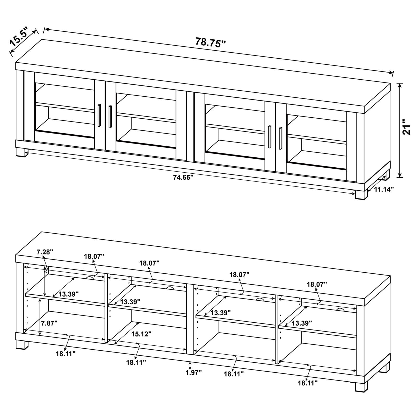 Sachin Rectangular TV Console with Glass Doors - 736293 - Bien Home Furniture & Electronics