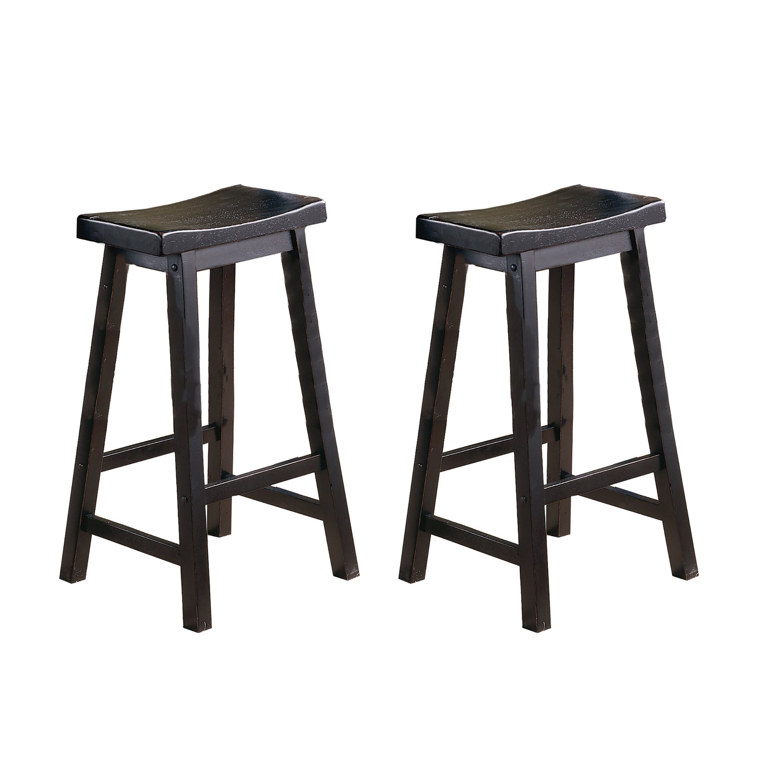 Saddleback Black Pub Height Stool, RTA, Set of 2 - 5302BK-29 - Bien Home Furniture &amp; Electronics