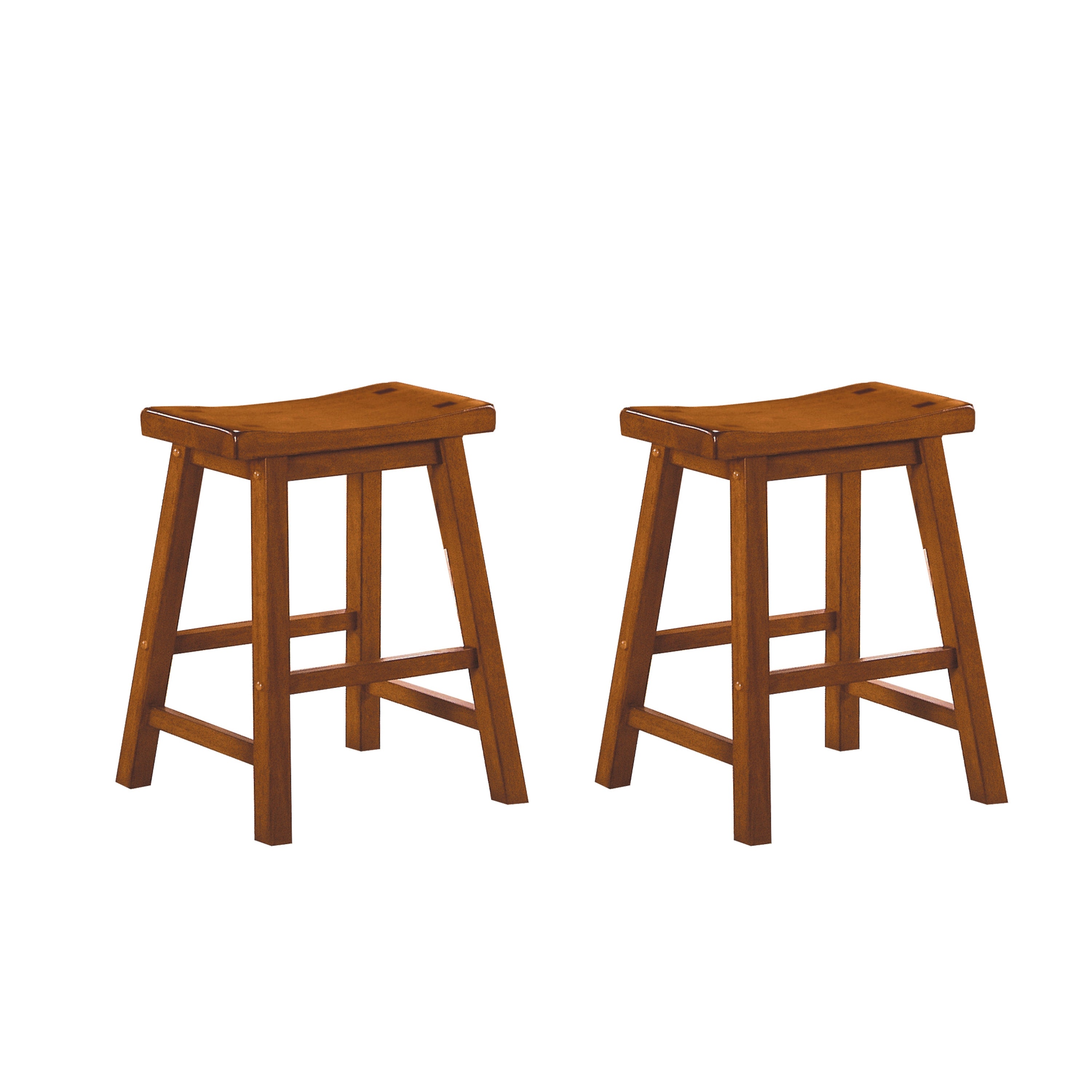 Saddleback Oak Dining Stool, RTA, Set of 2 - 5302A-18 - Bien Home Furniture & Electronics