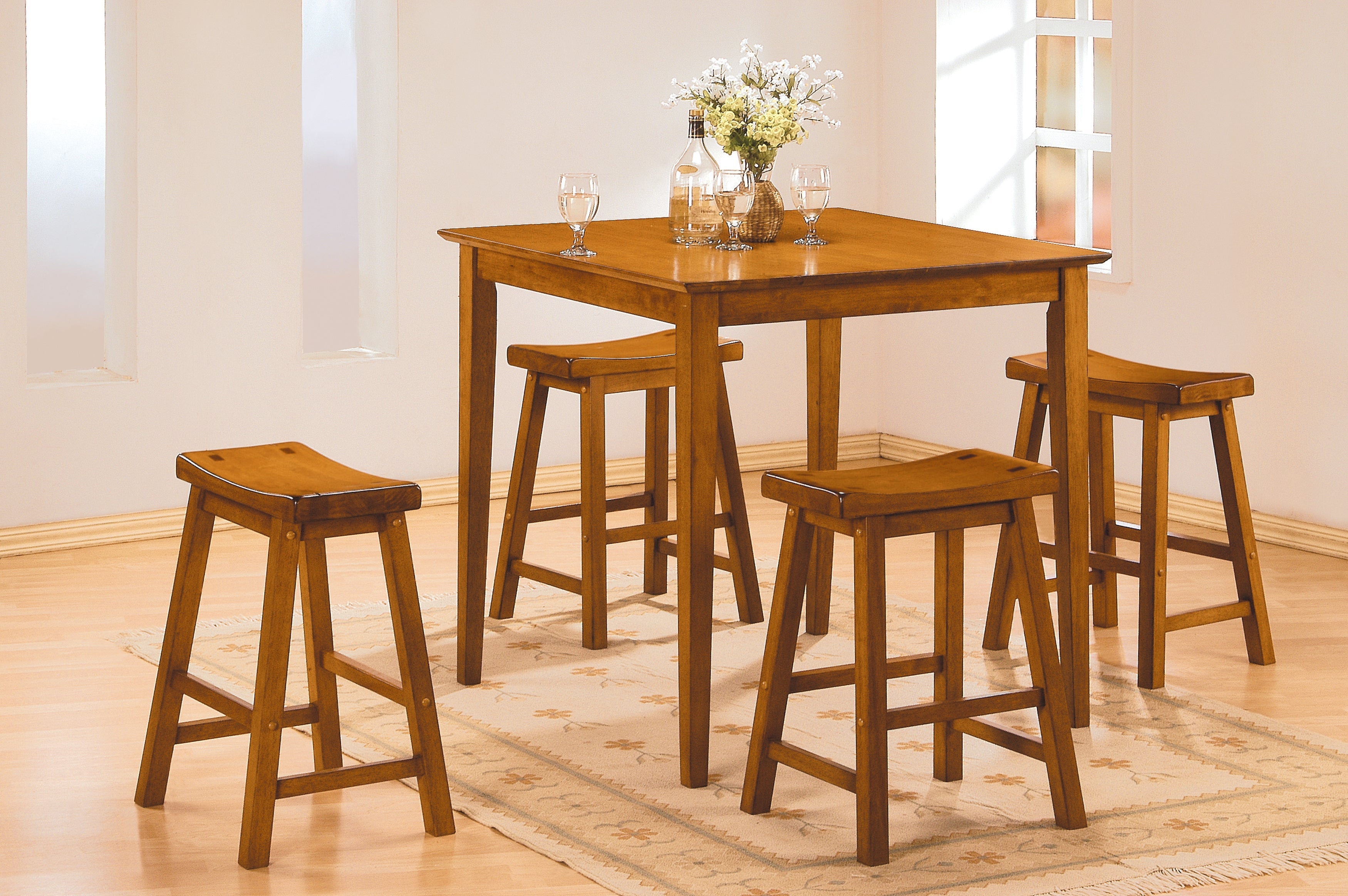 Saddleback Oak Pub Height  Stool, RTA, Set of 2 - 5302A-29 - Bien Home Furniture &amp; Electronics