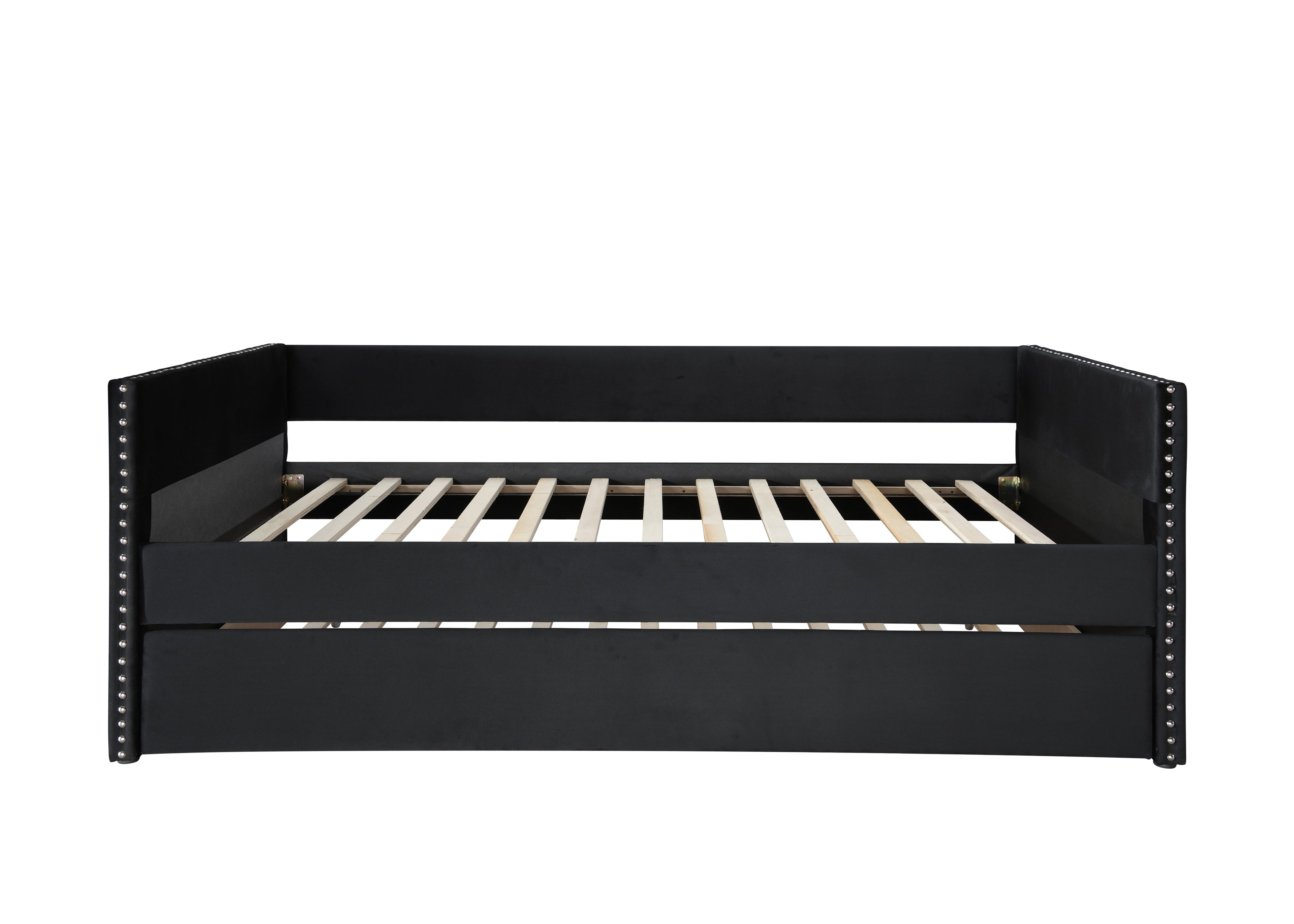 Sadie Black Velvet Twin Daybed - SET | 5321BK-ARM | 5321BK-BACK - Bien Home Furniture & Electronics
