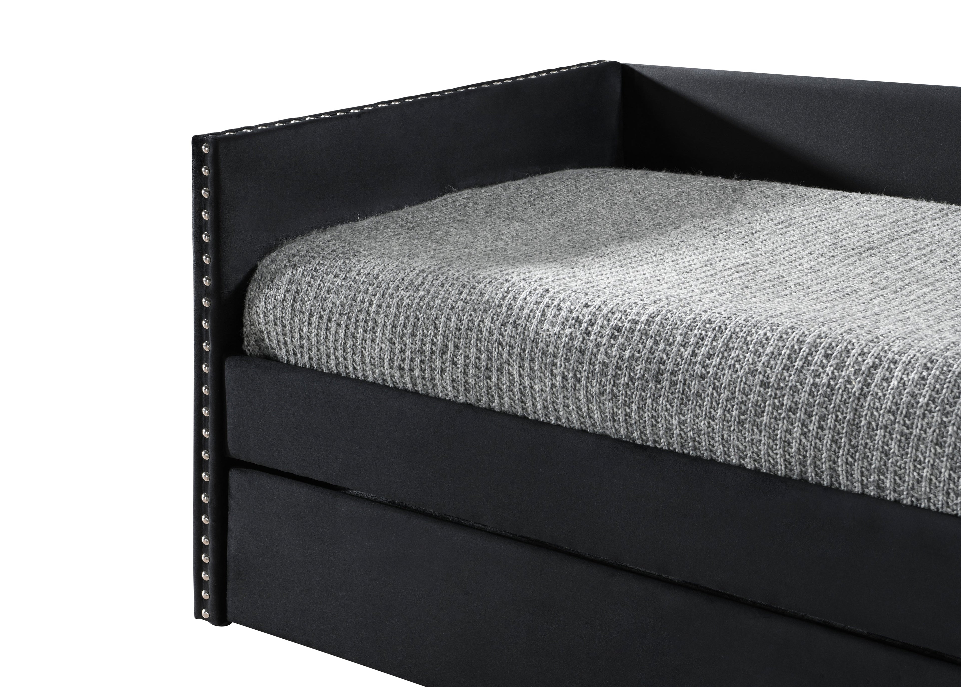 Sadie Black Velvet Twin Daybed - SET | 5321BK-ARM | 5321BK-BACK - Bien Home Furniture &amp; Electronics