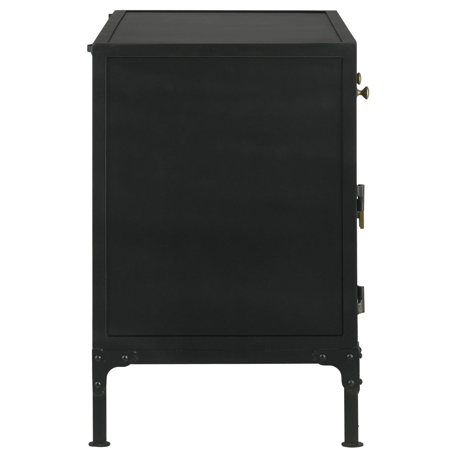 Sadler Black 2-Drawer Accent Cabinet with Glass Doors - 951761 - Bien Home Furniture & Electronics