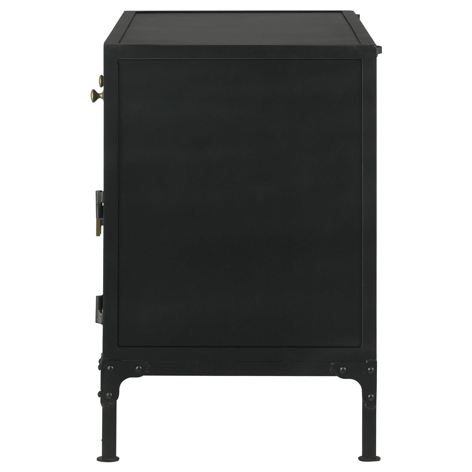 Sadler Black 2-Drawer Accent Cabinet with Glass Doors - 951761 - Bien Home Furniture & Electronics