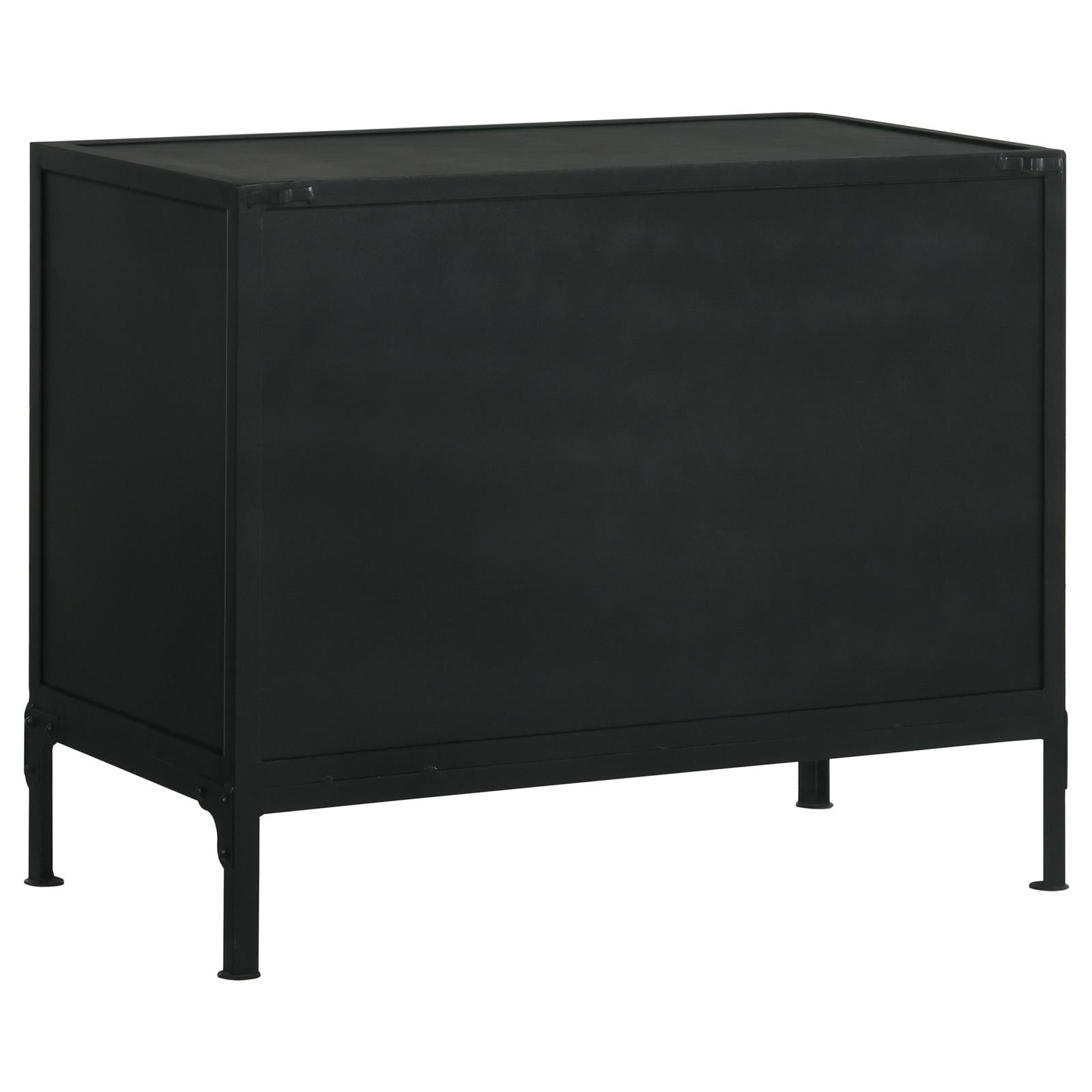 Sadler Black 2-Drawer Accent Cabinet with Glass Doors - 951761 - Bien Home Furniture & Electronics