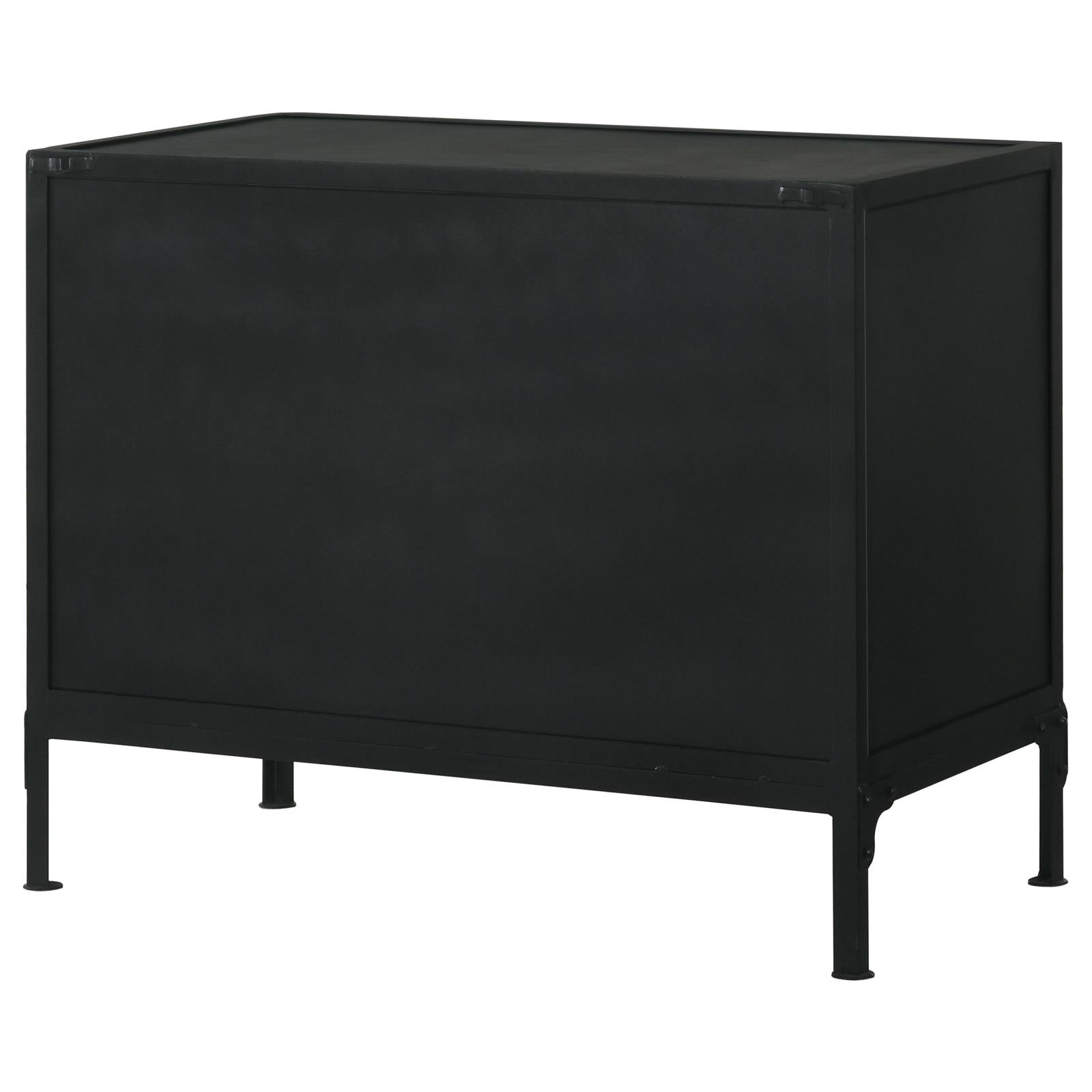 Sadler Black 2-Drawer Accent Cabinet with Glass Doors - 951761 - Bien Home Furniture & Electronics