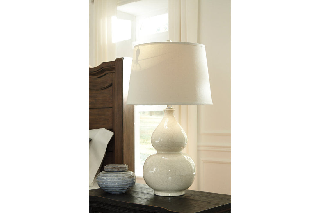 Saffi Cream Table Lamp - L100074 - Bien Home Furniture &amp; Electronics