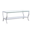 Saide Chrome Rectangular Coffee Table with Mirrored Shelf - 720338 - Bien Home Furniture & Electronics