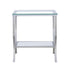 Saide Square End Table with Mirrored Shelf Chrome - 720337 - Bien Home Furniture & Electronics