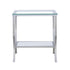 Saide Square End Table with Mirrored Shelf Chrome - 720337 - Bien Home Furniture & Electronics