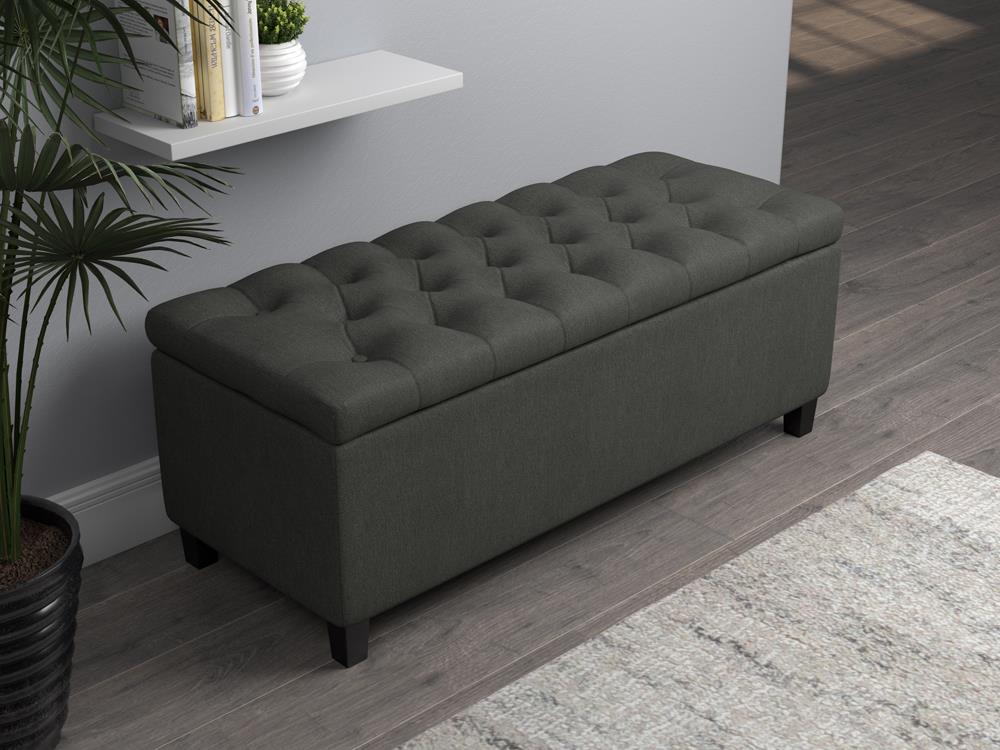 Samir Charcoal Lift Top Storage Bench - 915143 - Bien Home Furniture &amp; Electronics