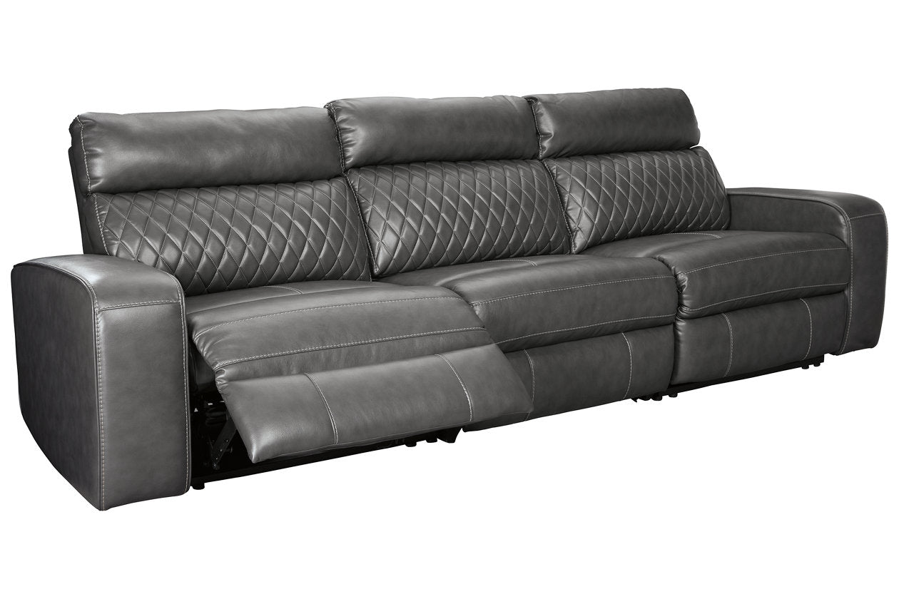 Samperstone Gray 3-Piece Power Reclining Sofa - SET | 5520346 | 5520362 | 5520358 - Bien Home Furniture & Electronics