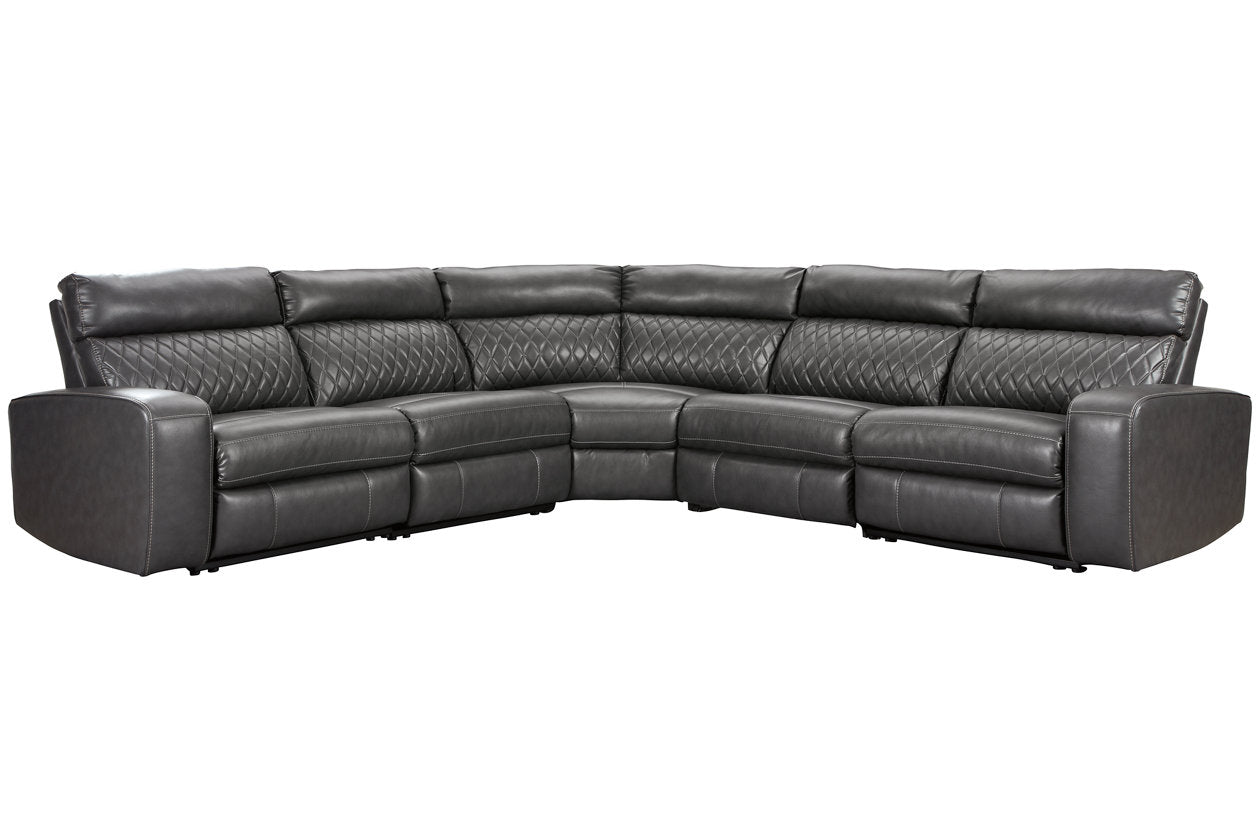 Samperstone Gray 5-Piece Power Reclining Sectional - SET | 5520319 | 5520346 | 5520358 | 5520362 | 5520377 - Bien Home Furniture & Electronics