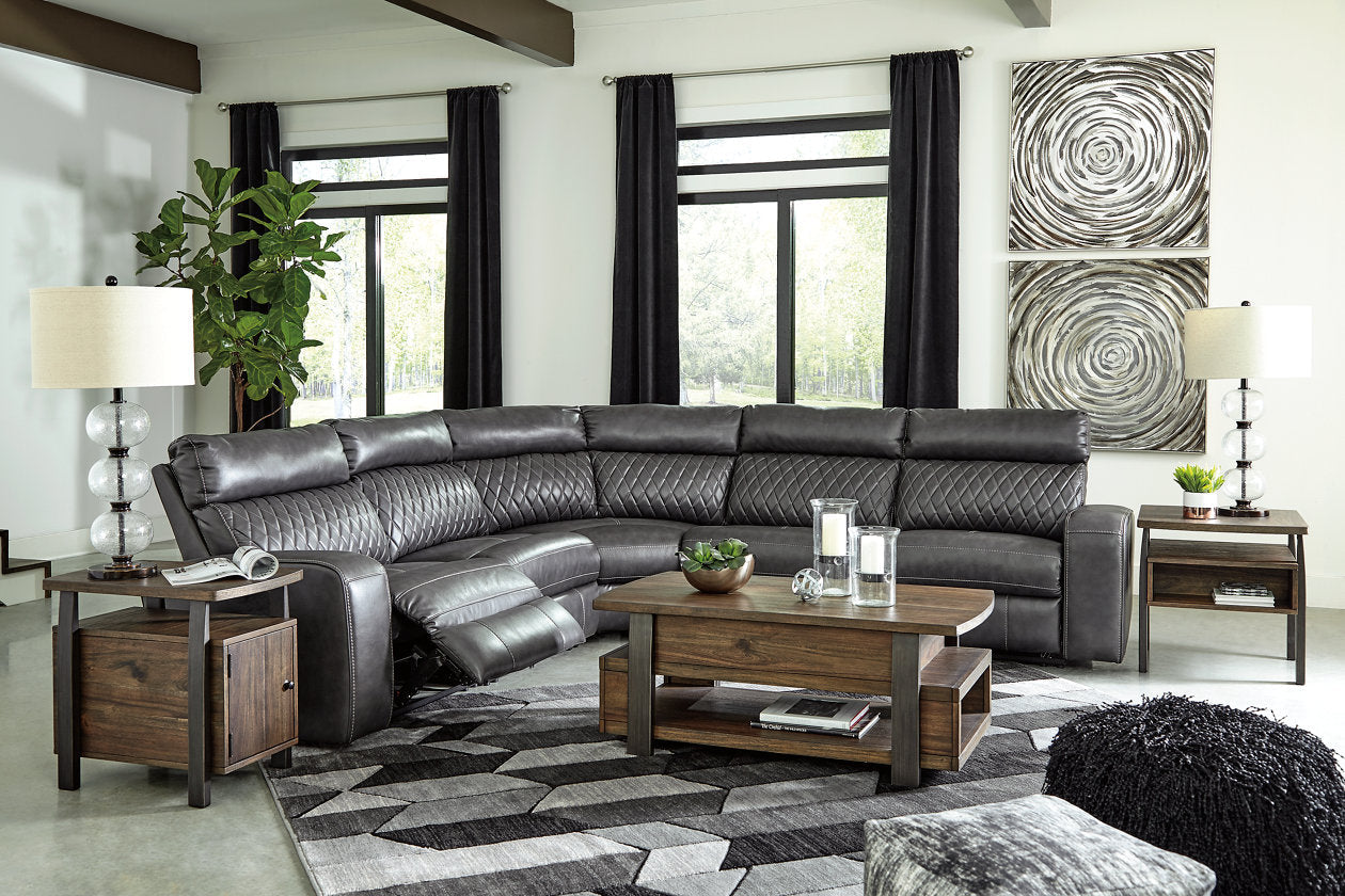 Samperstone Gray 5-Piece Power Reclining Sectional - SET | 5520319 | 5520346 | 5520358 | 5520362 | 5520377 - Bien Home Furniture & Electronics