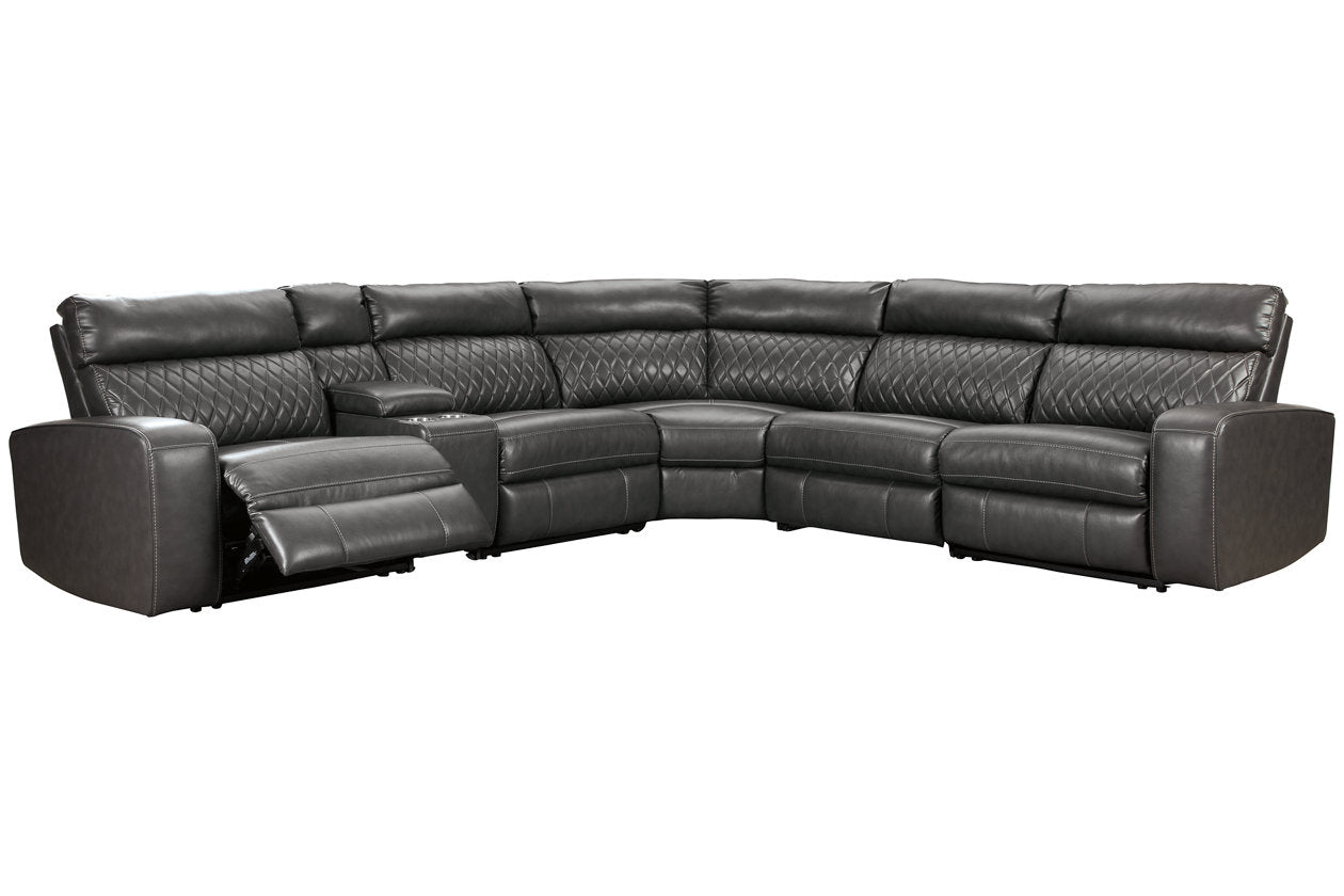 Samperstone Gray 6-Piece Power Reclining Sectional - SET | 5520319 | 5520346 | 5520357 | 5520358 | 5520362 | 5520377 - Bien Home Furniture & Electronics