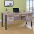 Samson Weathered Oak 4-Drawer Office Desk - 801950 - Bien Home Furniture & Electronics