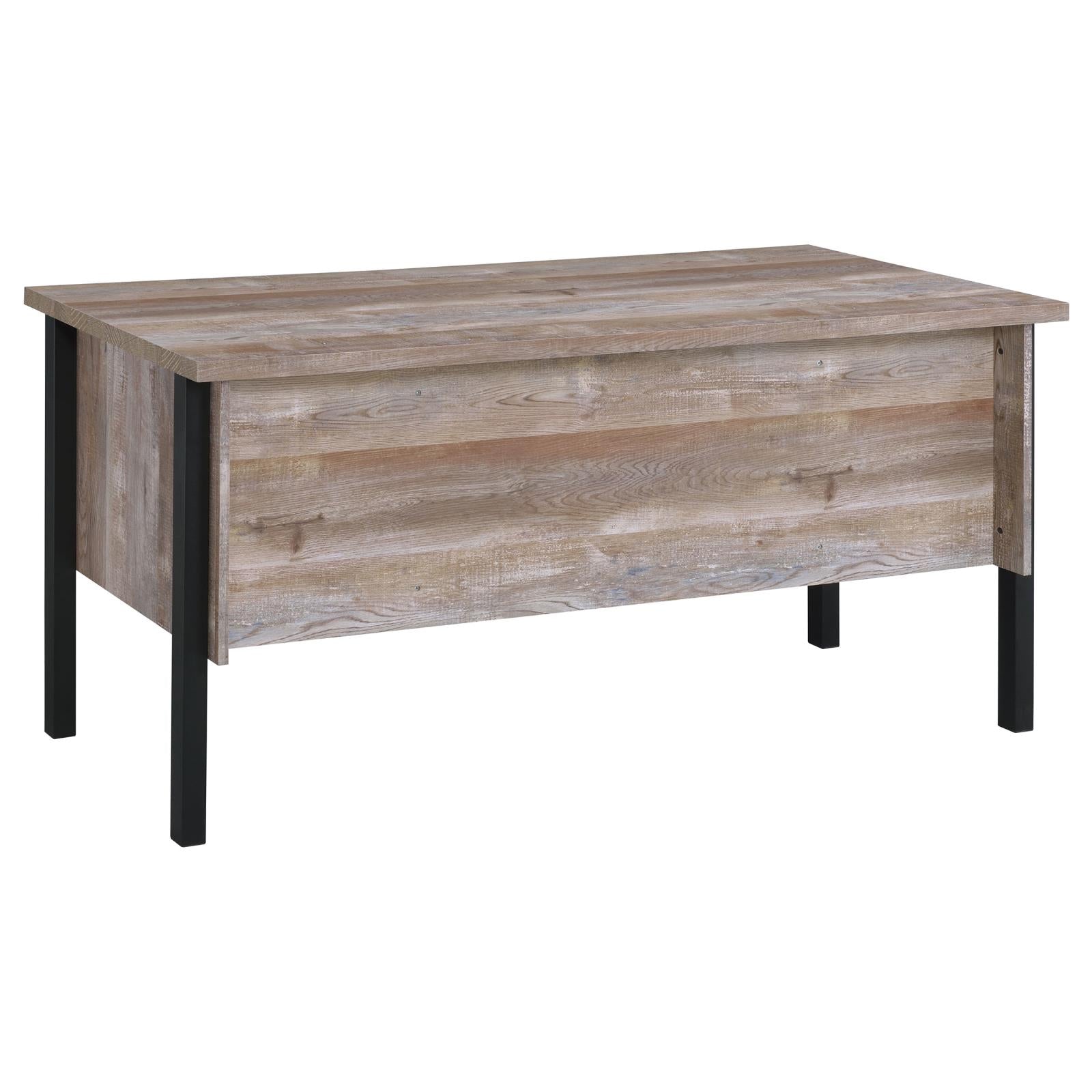 Samson Weathered Oak 4-Drawer Office Desk - 801950 - Bien Home Furniture & Electronics