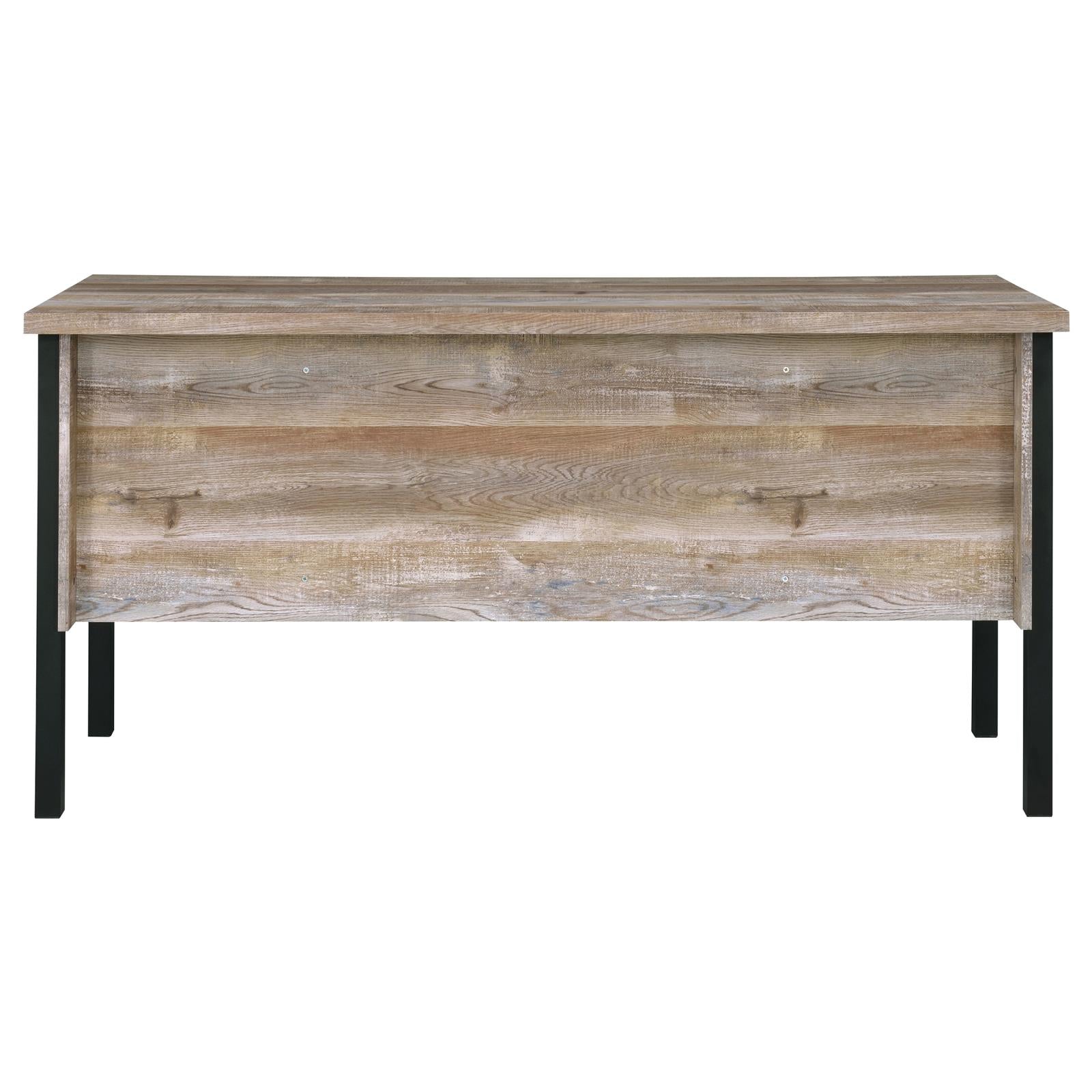 Samson Weathered Oak 4-Drawer Office Desk - 801950 - Bien Home Furniture & Electronics