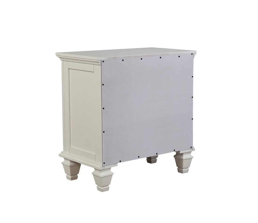 Sandy Beach 3-Drawer Nightstand White - 201302 - Bien Home Furniture & Electronics