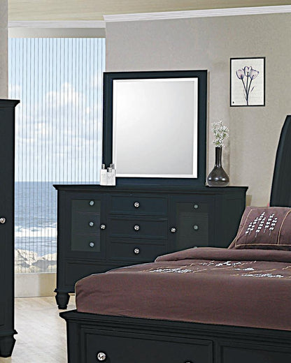 Sandy Beach Black Vertical Dresser Mirror - 201324 - Bien Home Furniture &amp; Electronics