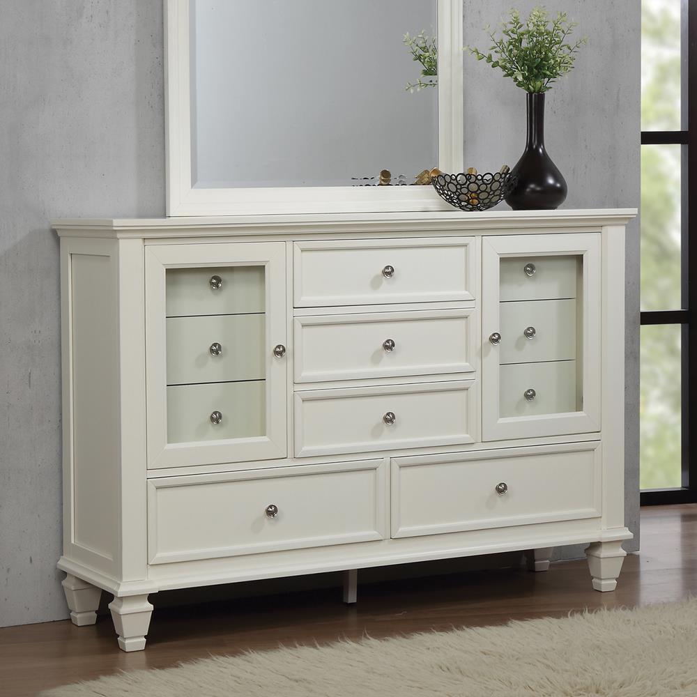 Sandy Beach White 11-Drawer Rectangular Dresser - 201303 - Bien Home Furniture & Electronics