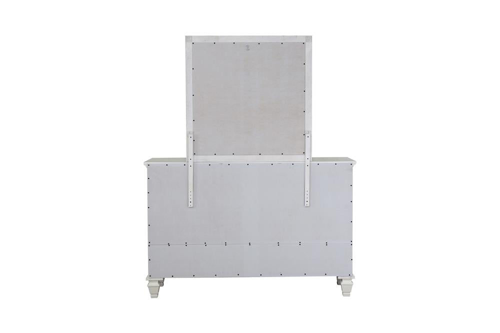 Sandy Beach White Rectangular Mirror - 201304 - Bien Home Furniture & Electronics
