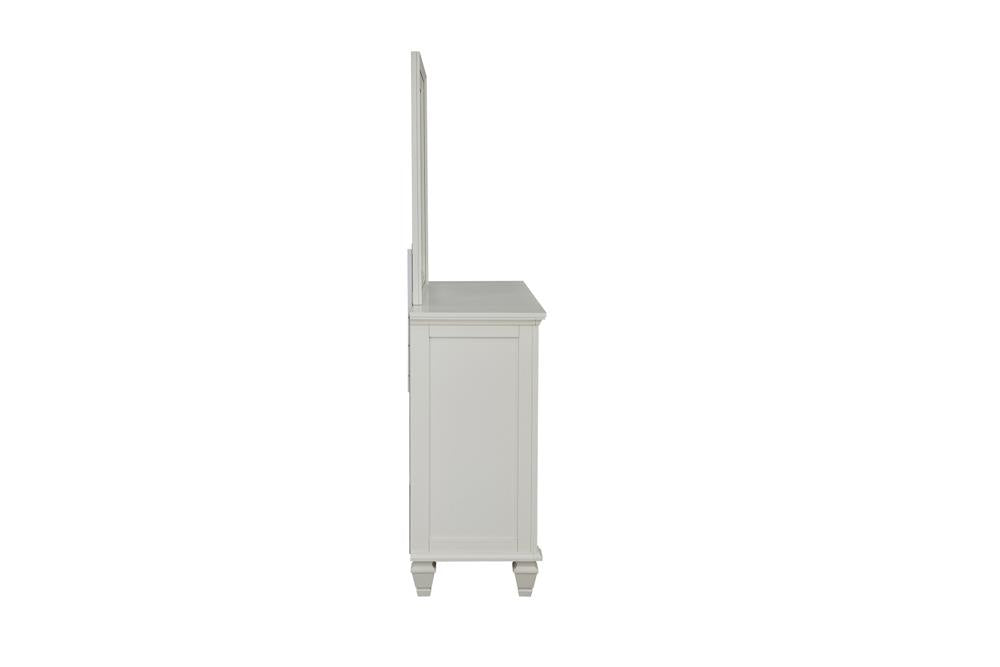 Sandy Beach White Rectangular Mirror - 201304 - Bien Home Furniture & Electronics