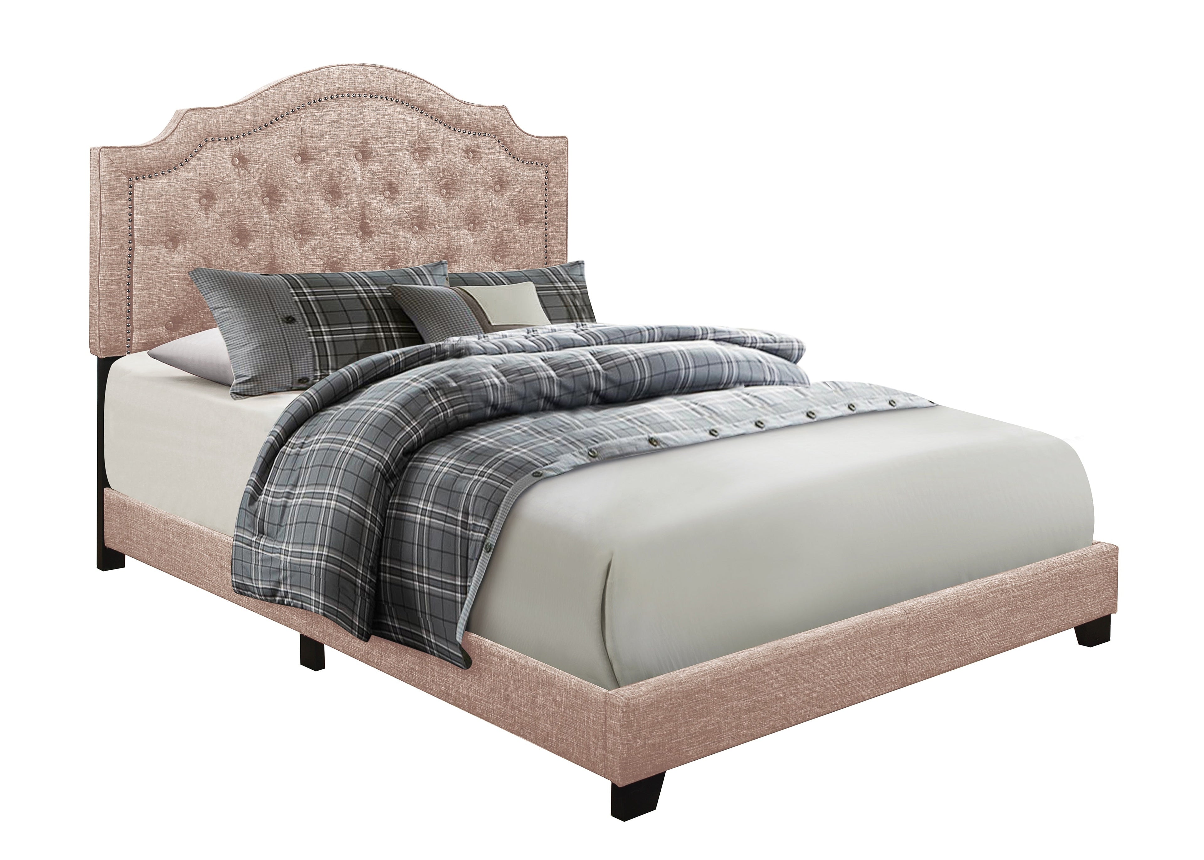 Sandy Beige Queen Upholstered Bed - SH255BGE-1 - Bien Home Furniture &amp; Electronics