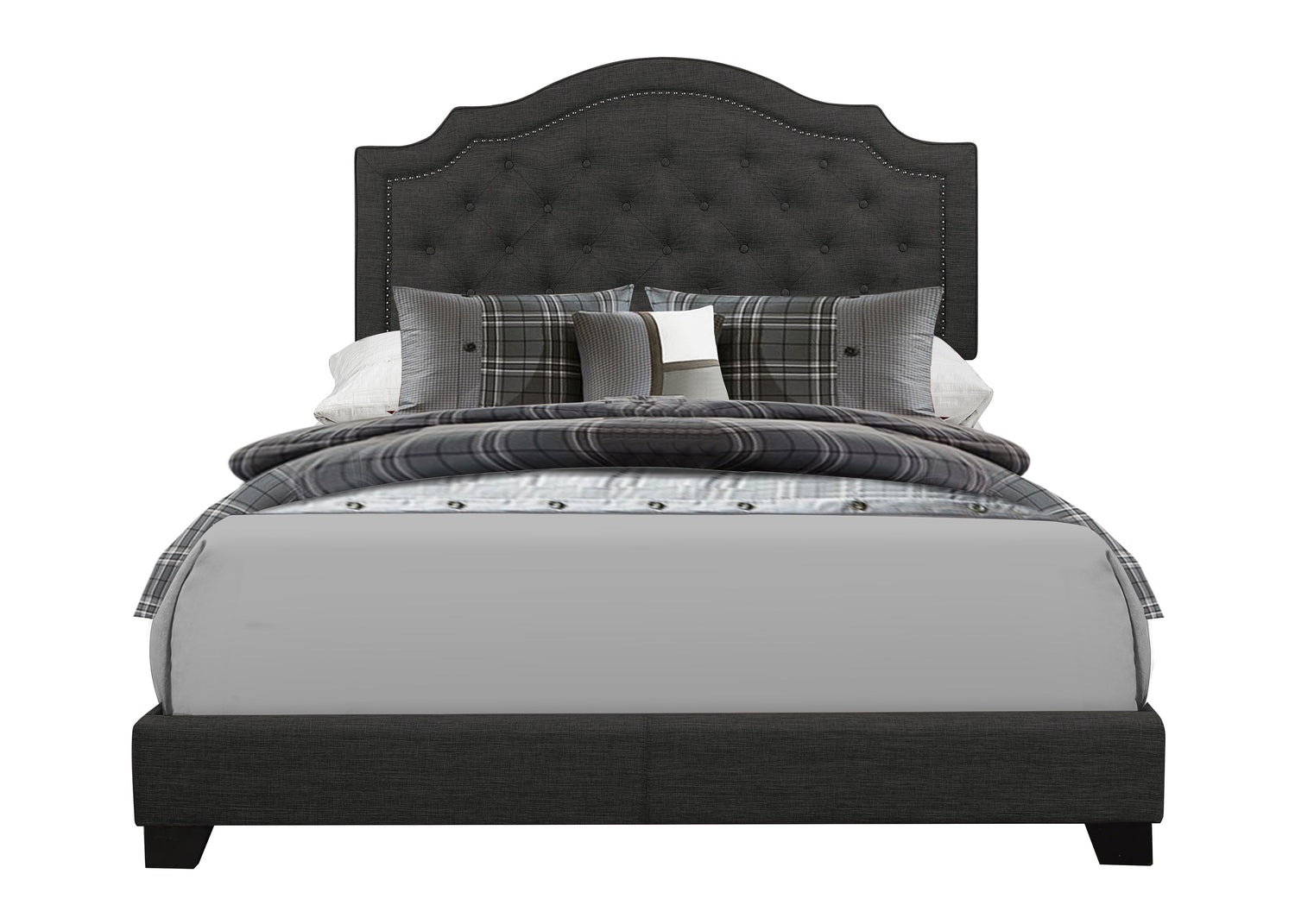 Sandy Dark Gray Queen Upholstered Bed - SH255DGR-1 - Bien Home Furniture & Electronics