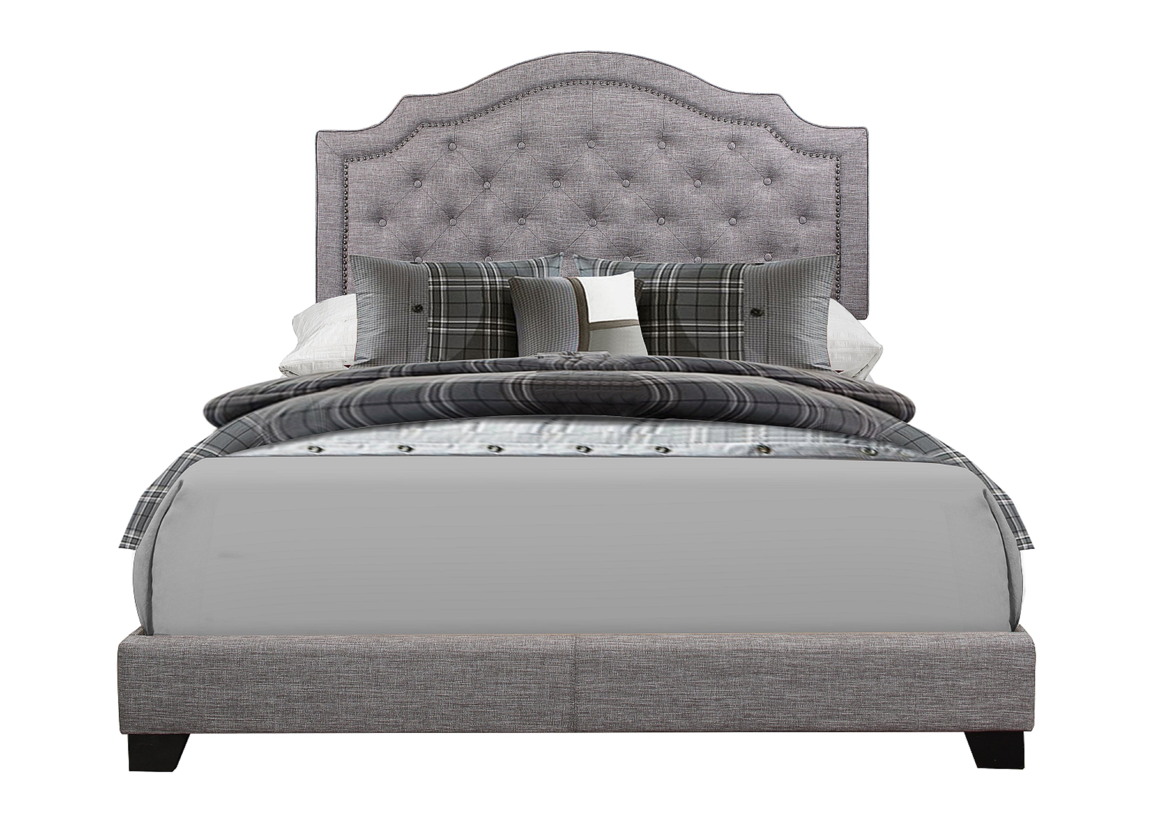Sandy Gray King Upholstered Bed - SH255KGRY-1 - Bien Home Furniture & Electronics