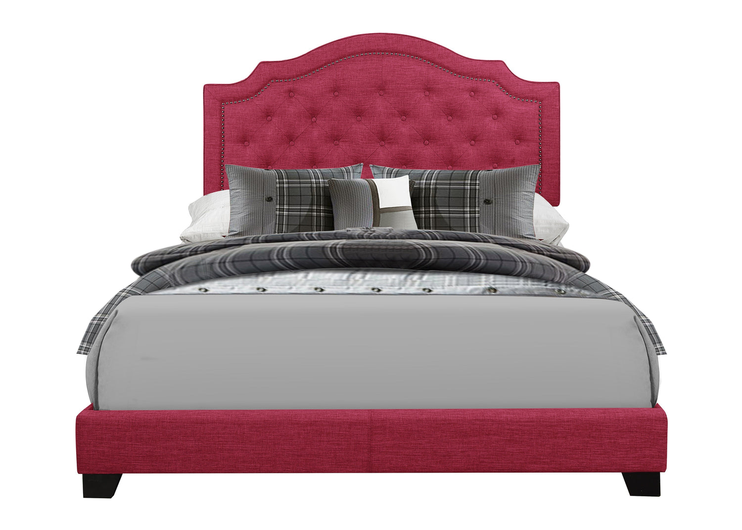 Sandy Pink Queen Upholstered Bed - SH255PNK-1 - Bien Home Furniture & Electronics