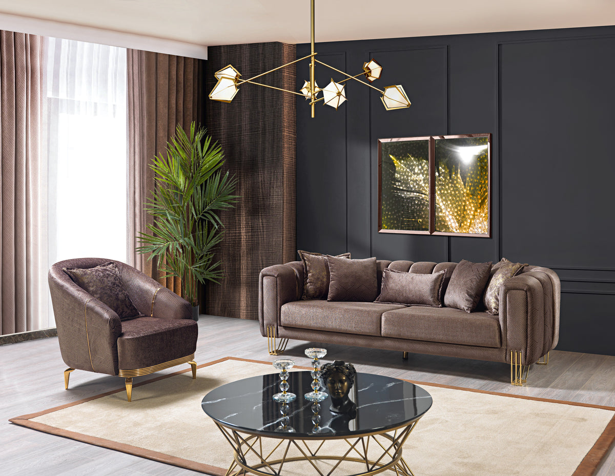 Santana Coffee Velvet Chair - SANTANACOFFEE-CHAIR - Bien Home Furniture & Electronics