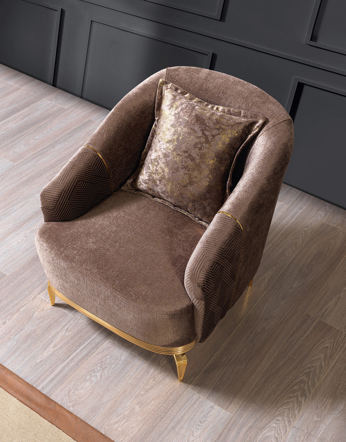 Santana Coffee Velvet Chair - SANTANACOFFEE-CHAIR - Bien Home Furniture & Electronics