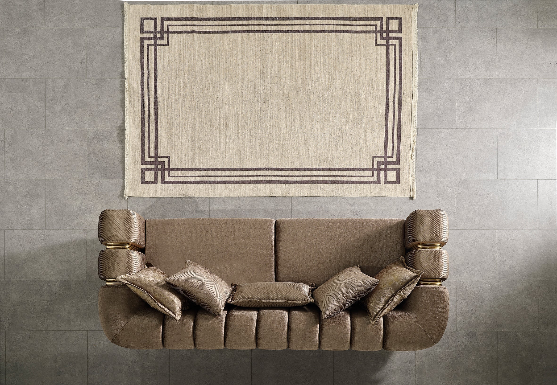 Santana Coffee Velvet Living Room Set - SANTANACOFFEE-SL - Bien Home Furniture & Electronics