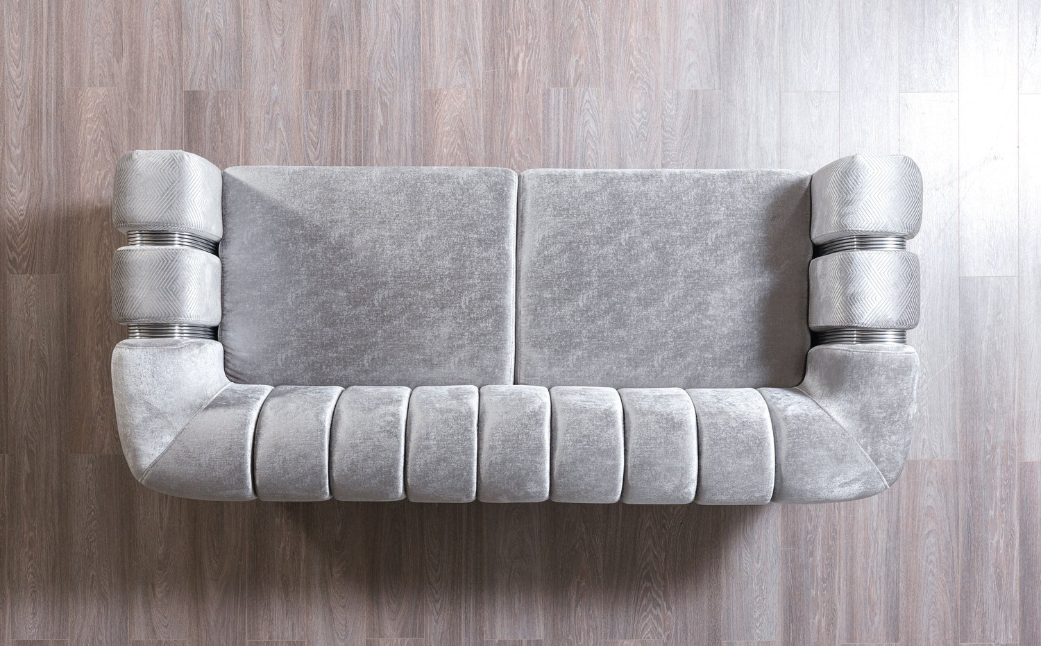 Santana Silver Velvet Sofa & Loveseat - SANTANASILVER-SL - Bien Home Furniture & Electronics