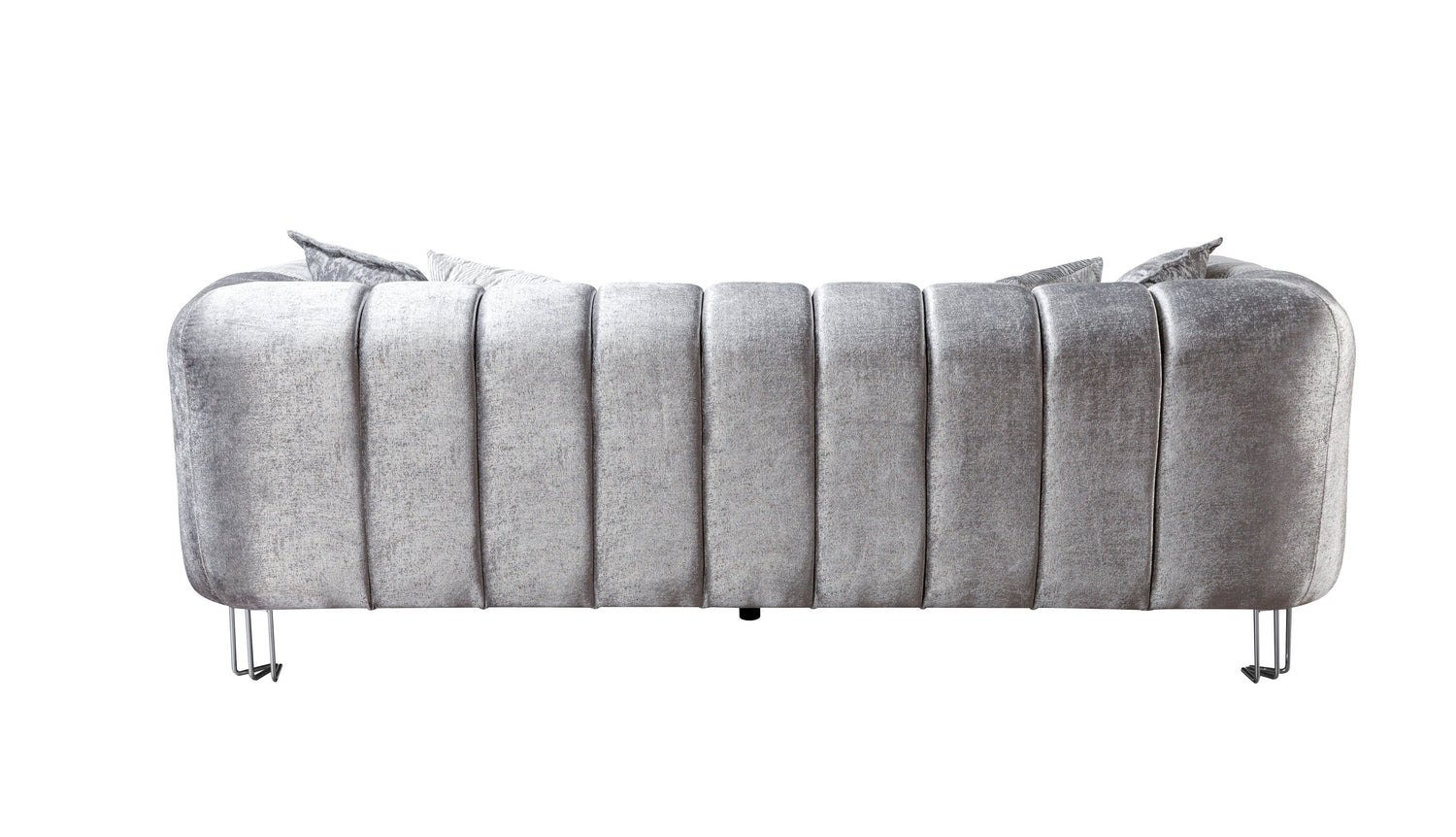 Santana Silver Velvet Sofa & Loveseat - SANTANASILVER-SL - Bien Home Furniture & Electronics