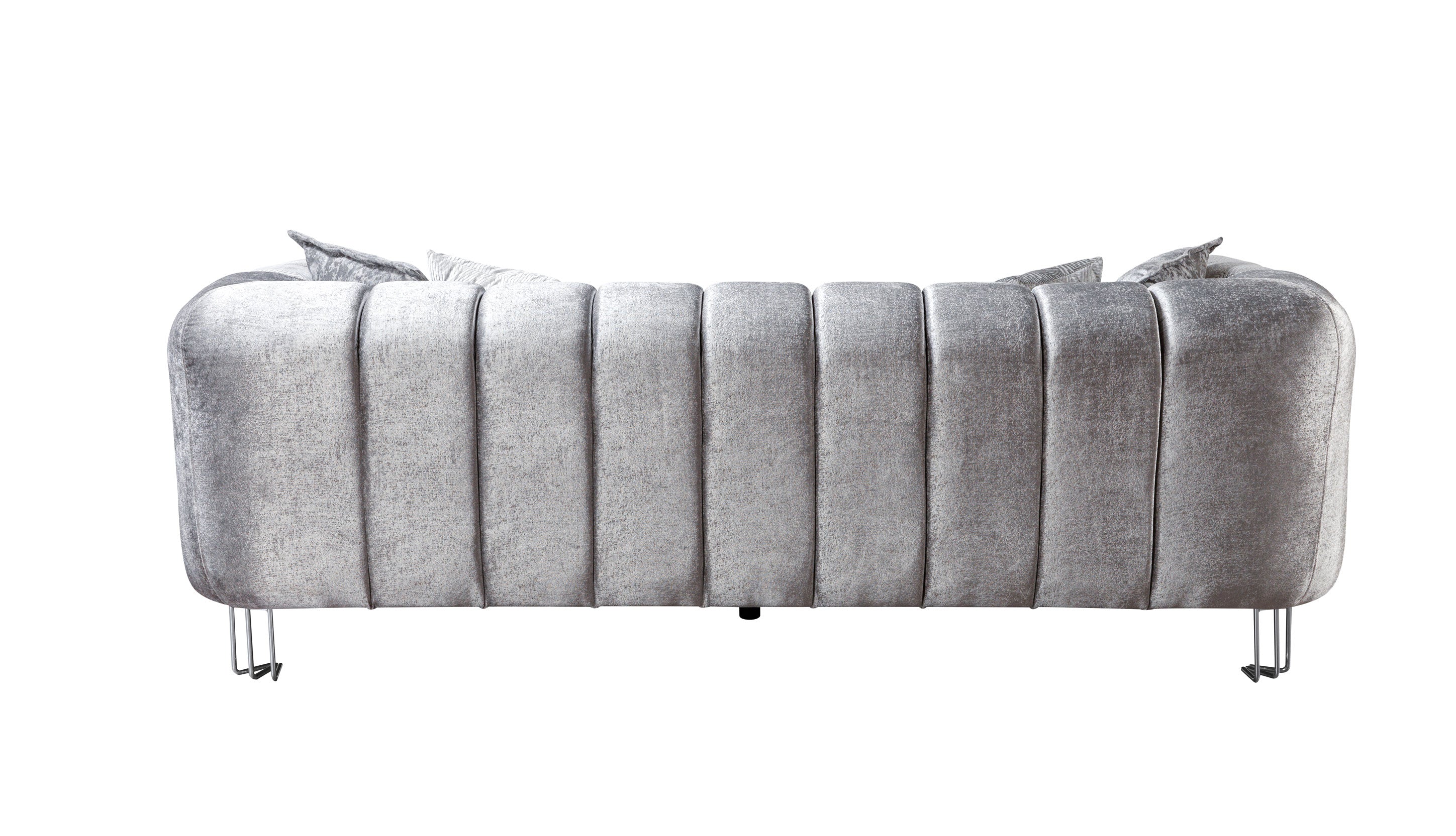 Santana Silver Velvet Sofa & Loveseat - SANTANASILVER-SL - Bien Home Furniture & Electronics