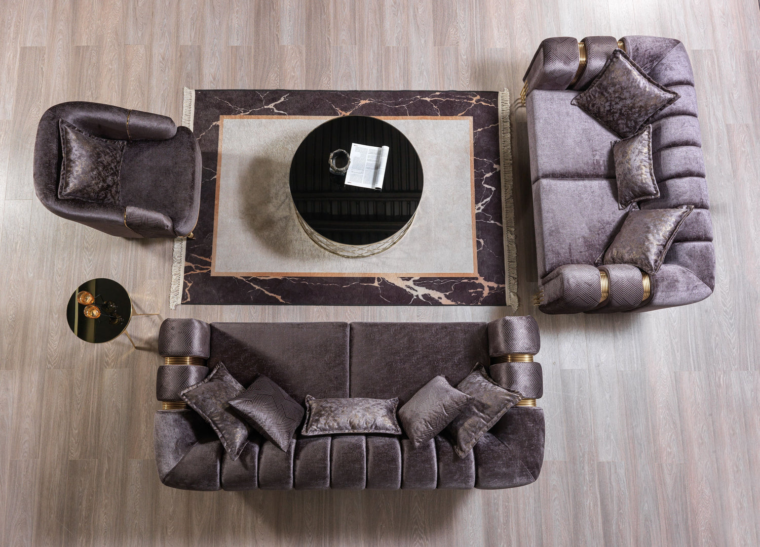 Santana Smoke Velvet Chair - SANTANASMOKE-C - Bien Home Furniture &amp; Electronics