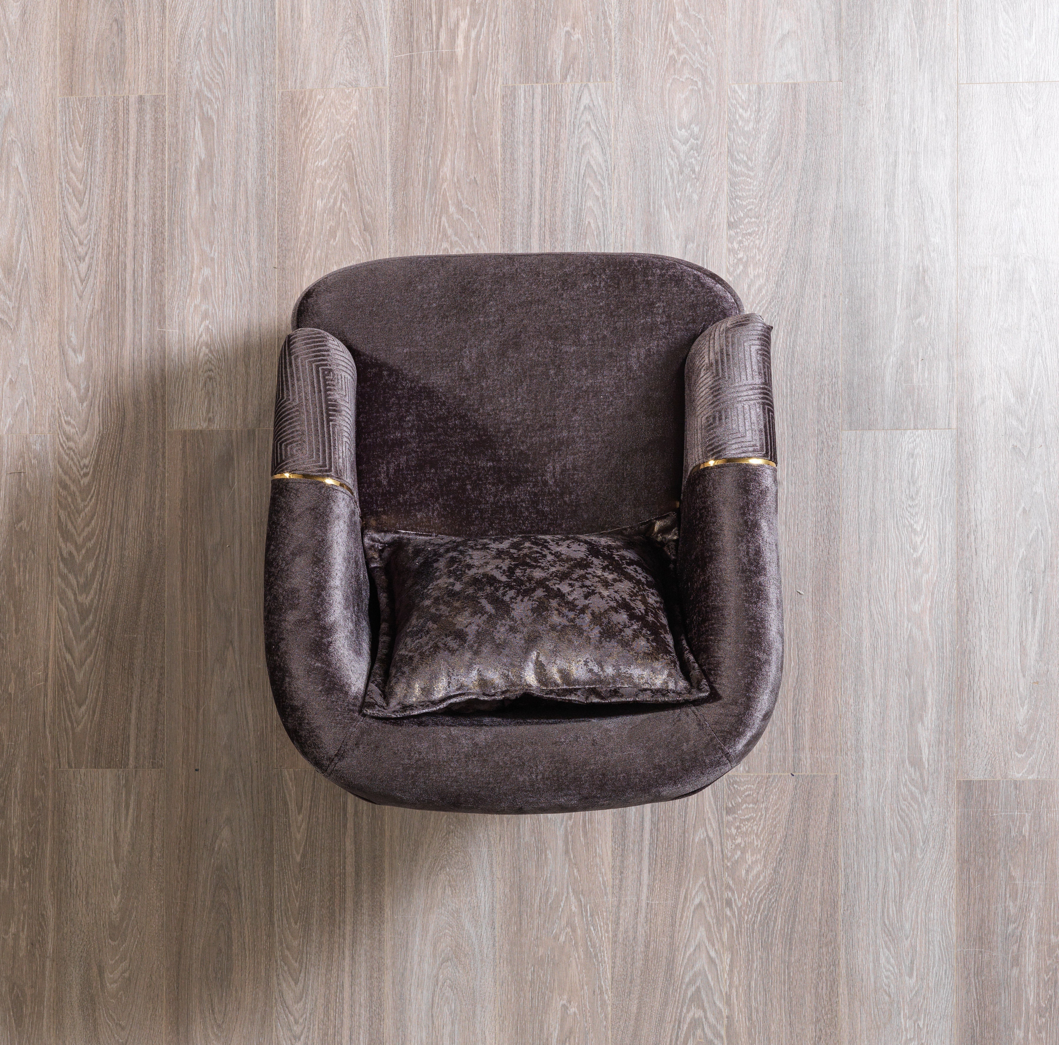 Santana Smoke Velvet Chair - SANTANASMOKE-C - Bien Home Furniture & Electronics
