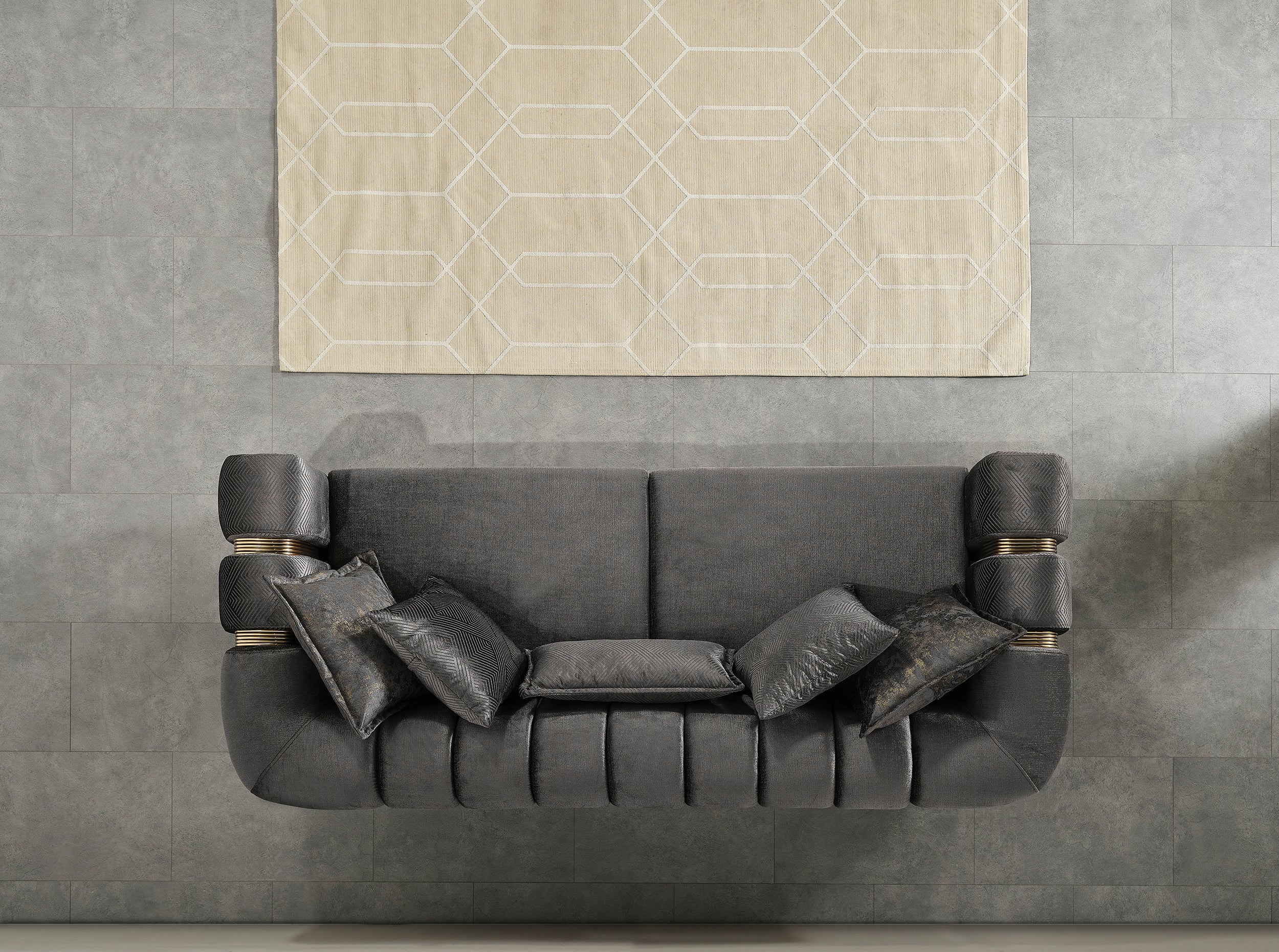 Santana Smoke Velvet Living Room Set - SANTANASMOKE-SL - Bien Home Furniture & Electronics