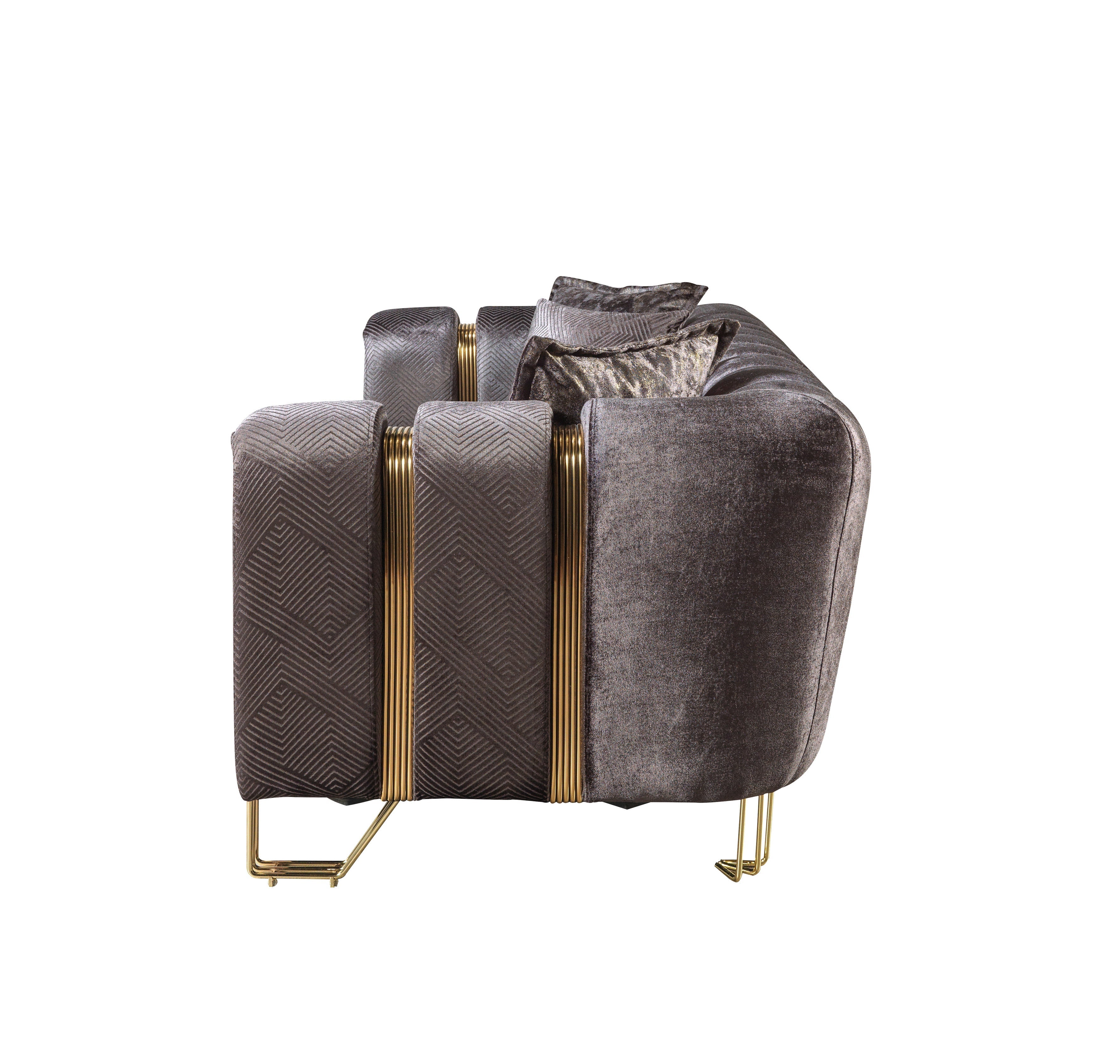 Santana Smoke Velvet Loveseat - SANTANASMOKE-L - Bien Home Furniture & Electronics