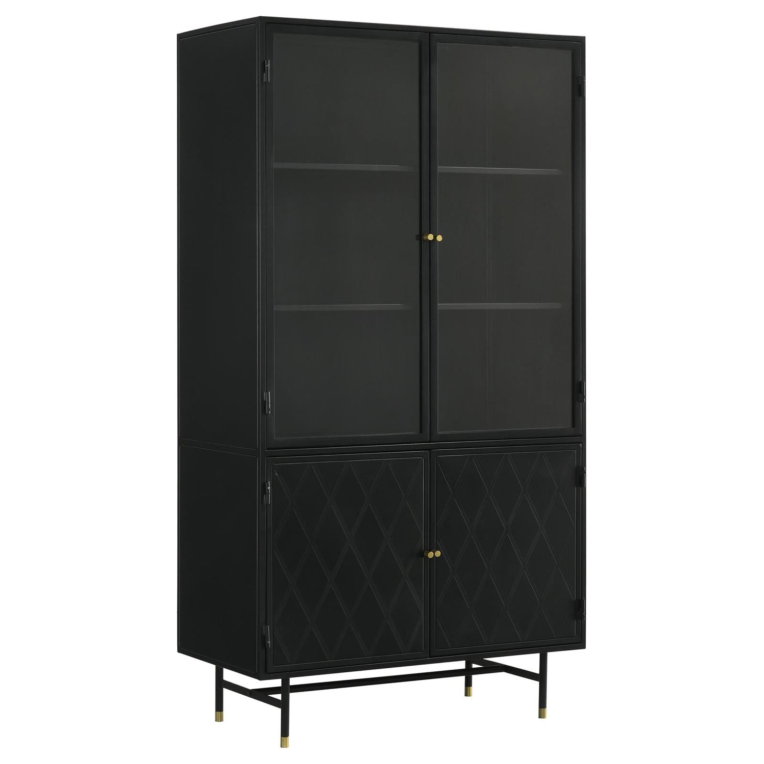 Santiago Matte Black Rectangular 4-Door Cabinet - 951134 - Bien Home Furniture & Electronics