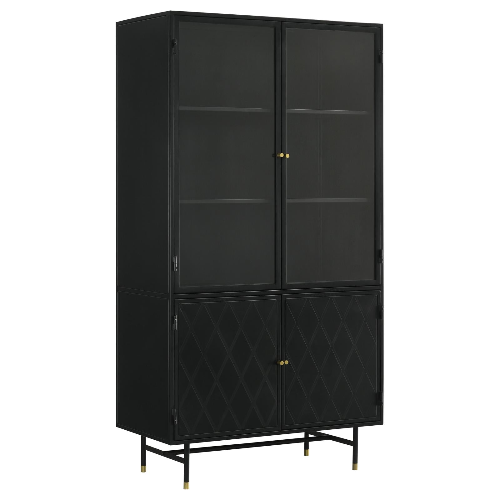 Santiago Matte Black Rectangular 4-Door Cabinet - 951134 - Bien Home Furniture & Electronics