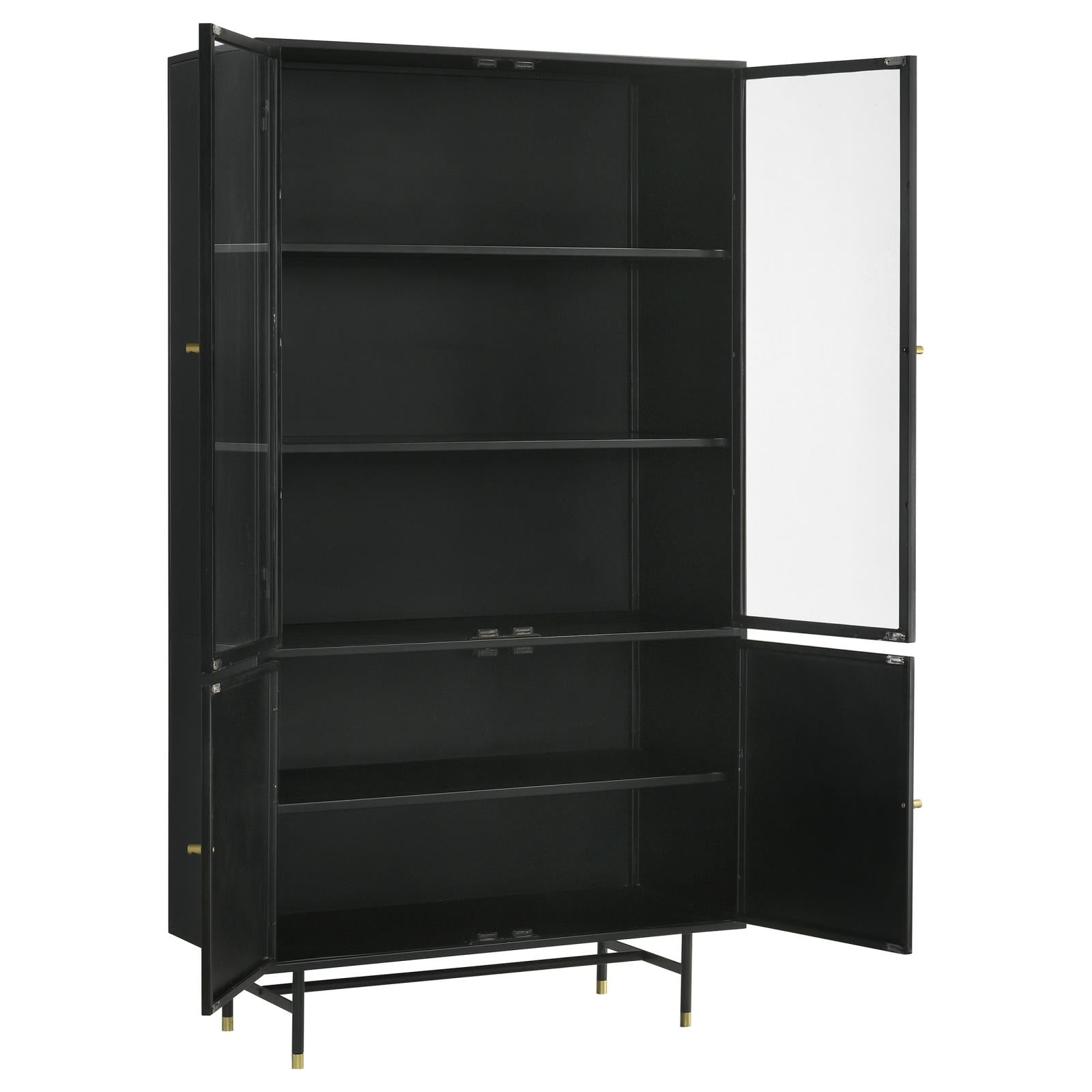 Santiago Matte Black Rectangular 4-Door Cabinet - 951134 - Bien Home Furniture & Electronics