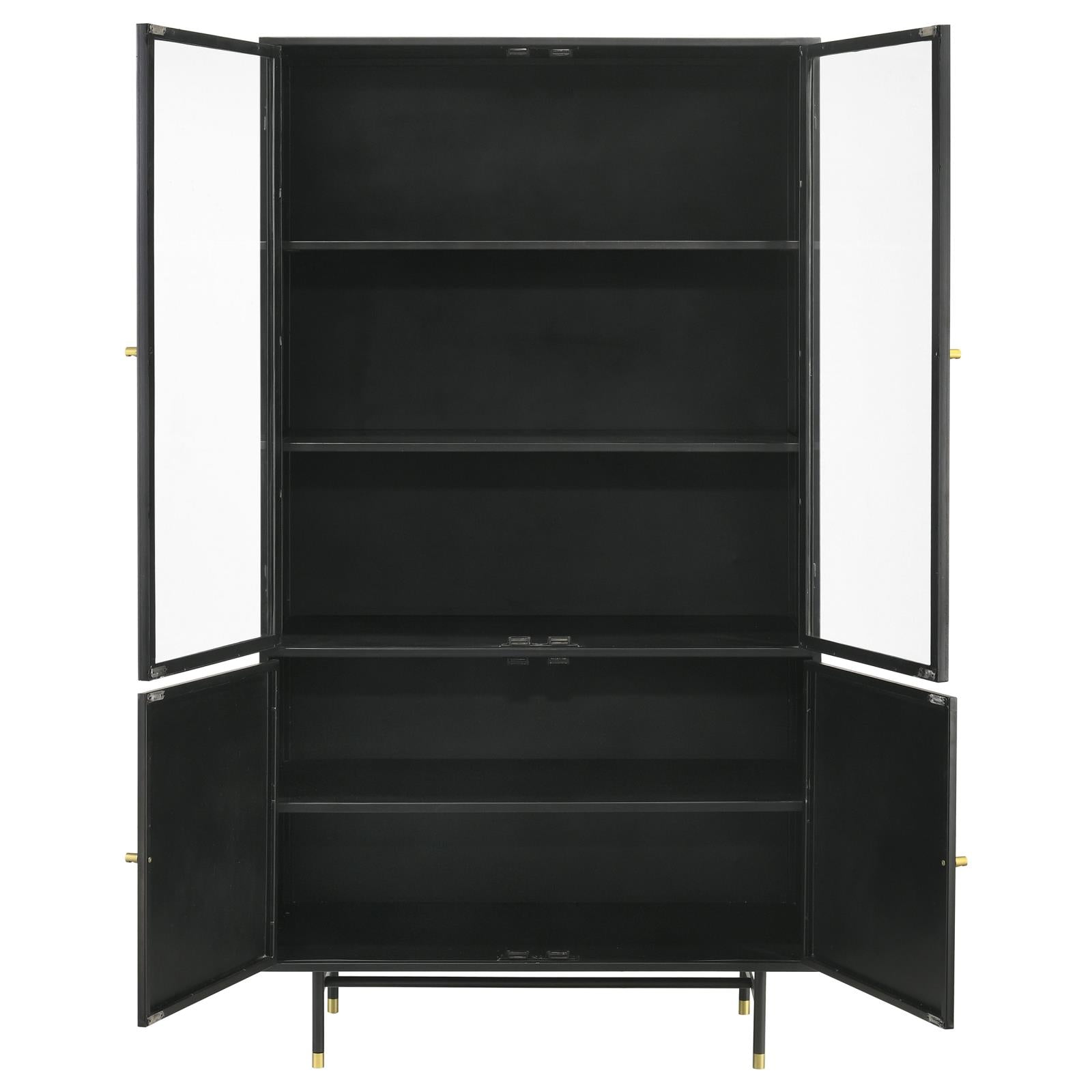 Santiago Matte Black Rectangular 4-Door Cabinet - 951134 - Bien Home Furniture & Electronics