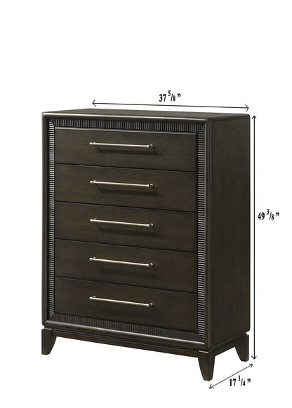 Saratoga Brown Upholstered Panel Bedroom Set - SET | B6540-Q-HB | B6540-Q-FB | B6540-KQ-RAIL | B6540-2 | B6540-4 - Bien Home Furniture &amp; Electronics