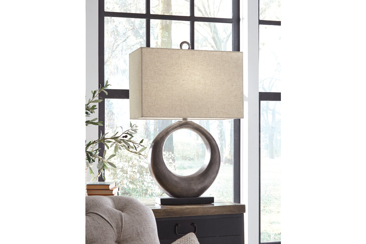 Saria Antique Silver Finish Table Lamp - L207394 - Bien Home Furniture & Electronics