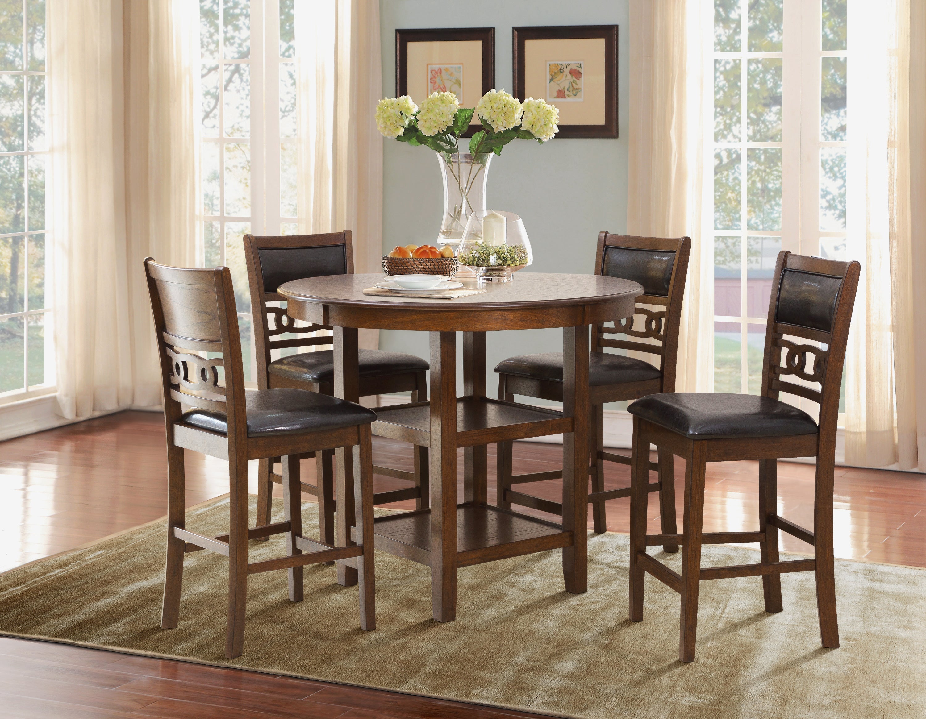 Savor Brown 5-Piece Counter Height Set - SH1155BRN-36 - Bien Home Furniture & Electronics